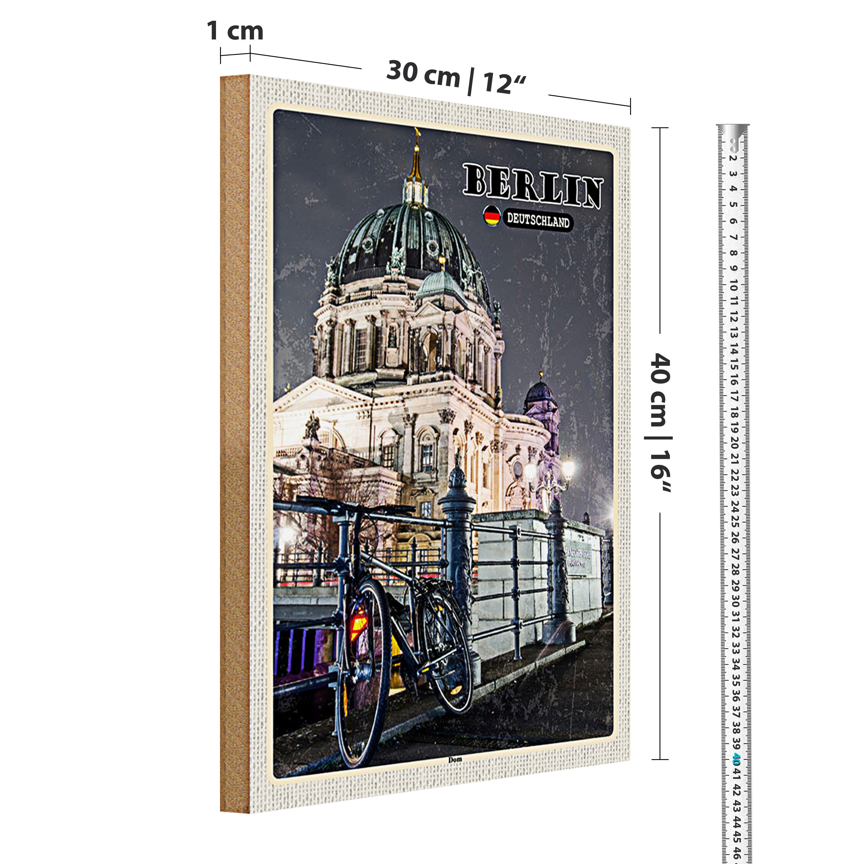 Roomando Holzbild Städte Berlin Deutschland Dom Architektur 30x40cm
