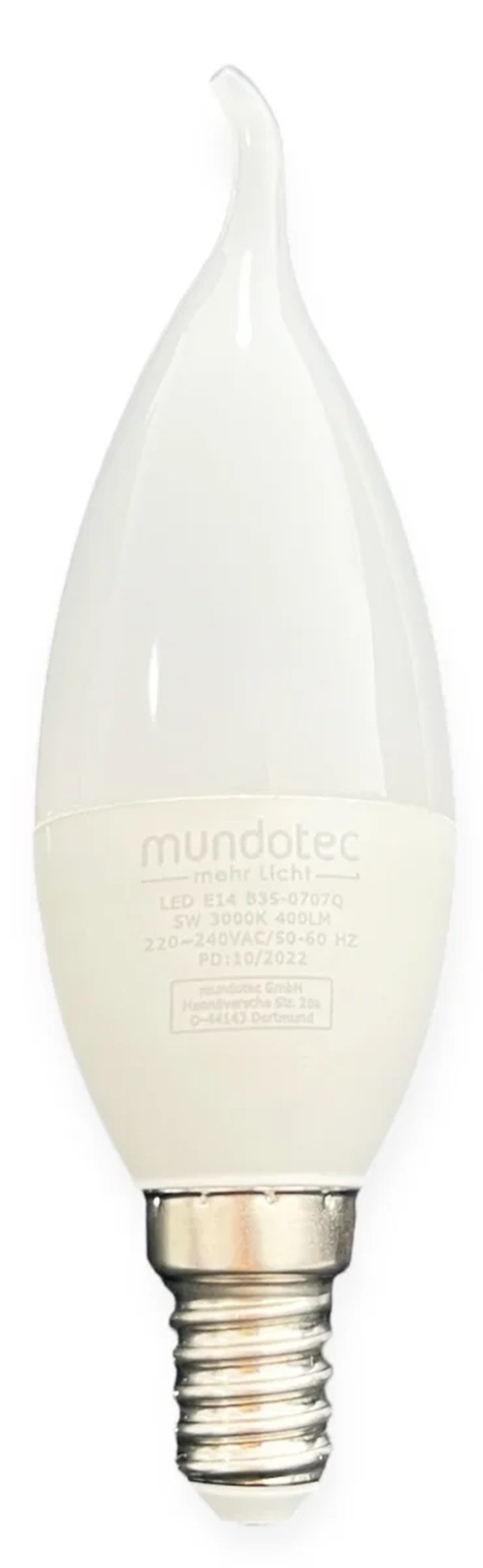 Mundotec LED-Leuchtmittel LED Leuchtmittel E14 Flamme 5 Watt