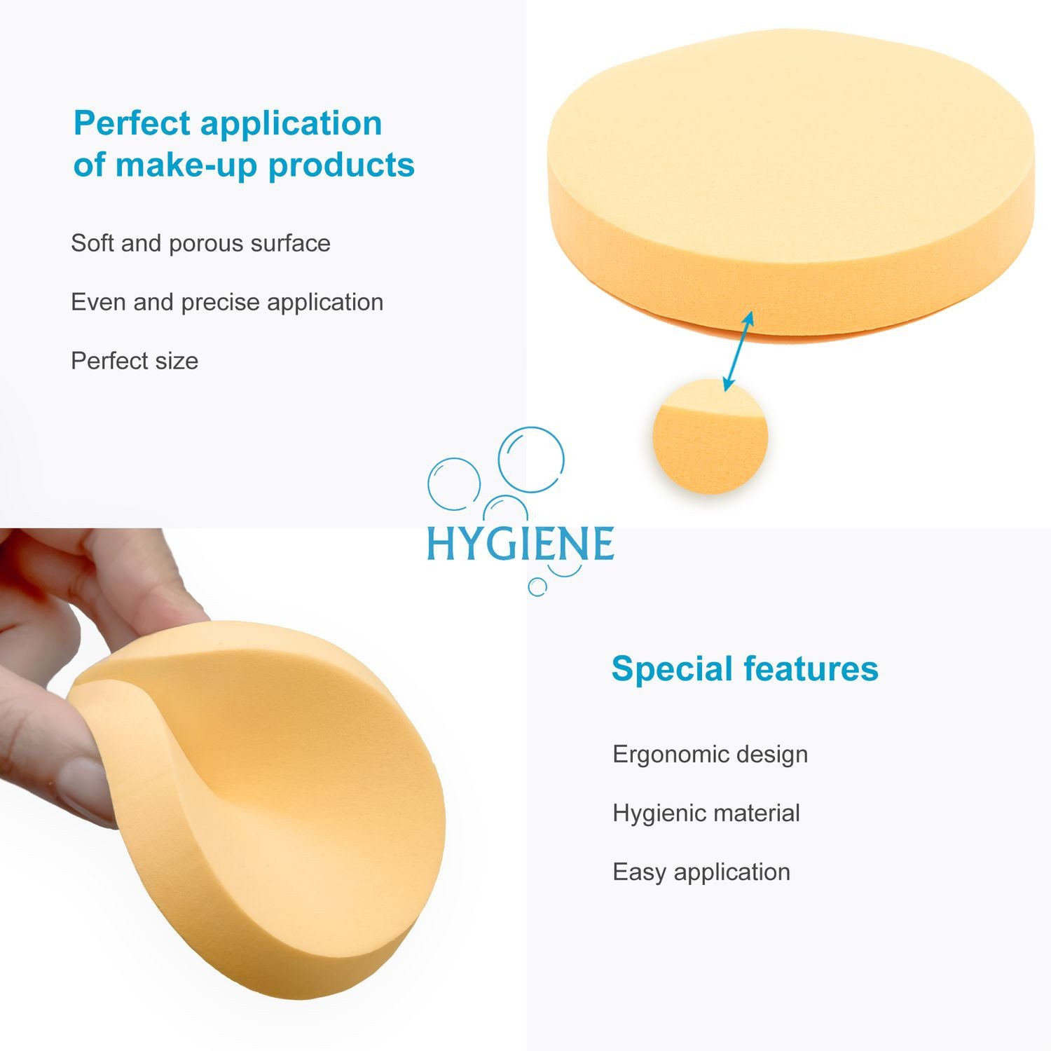 Intirilife Schminkschwamm, 1 tlg., Make Up Schwamm weicher Beauty Blender Puderquaste Schwämmchen