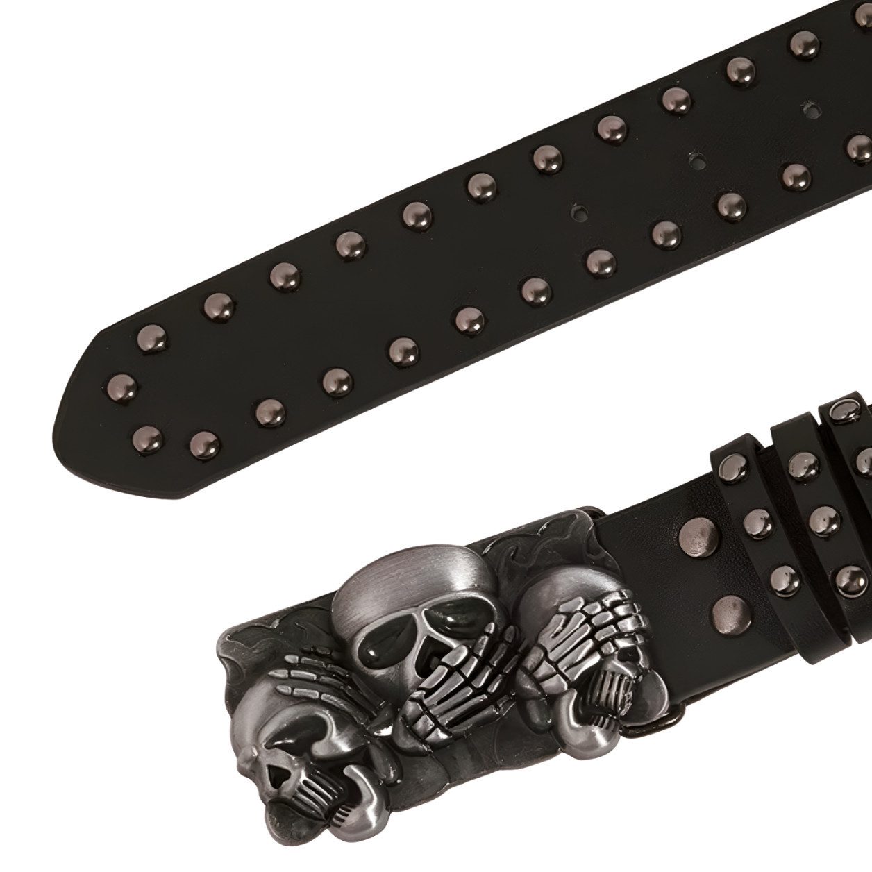 Ware aus aller Welt Nietengürtel Gürtel mit Totenkopf-Schnalle Taillengürtel für Frauen und Männer