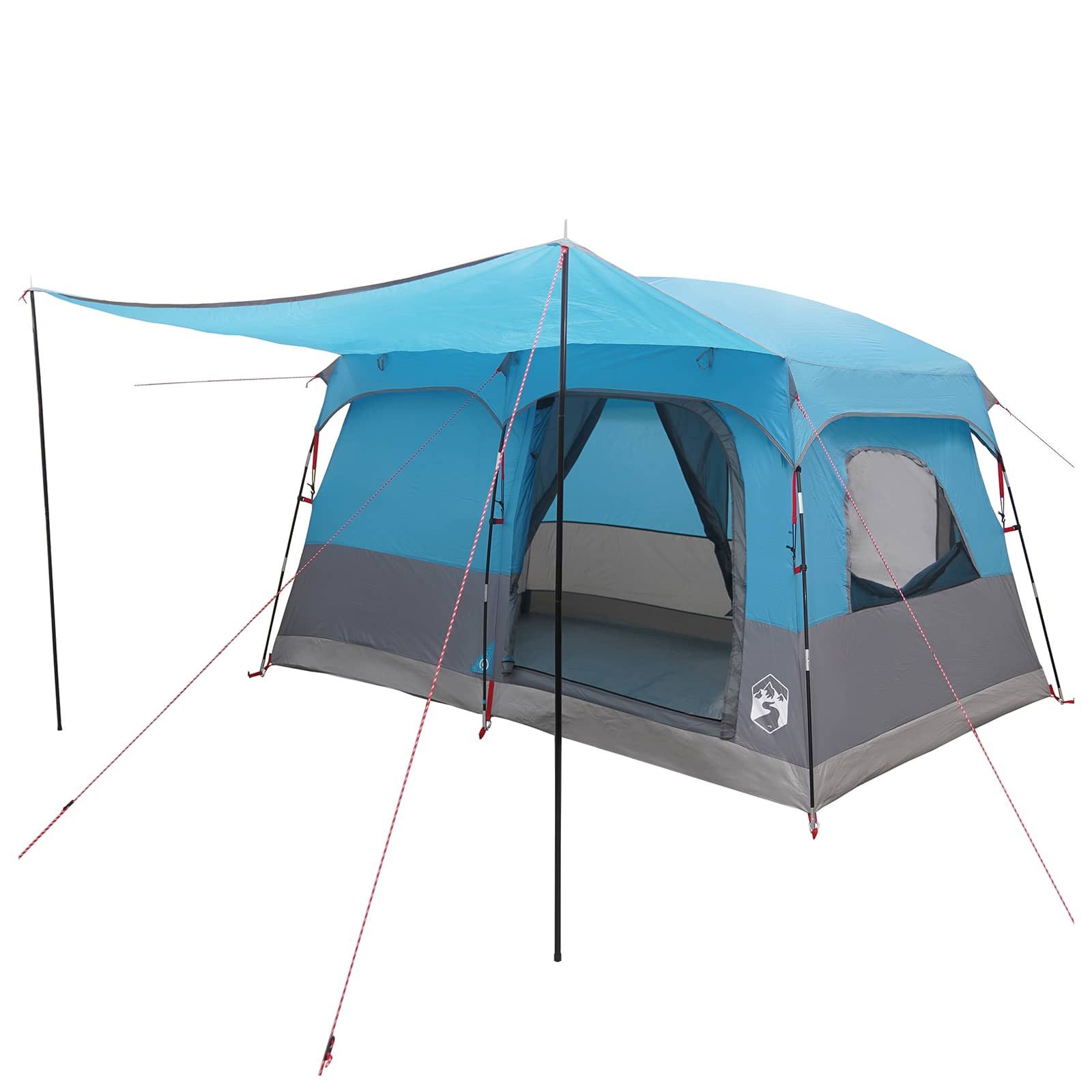 vidaXL Kuppelzelt Familienzelt 8 Personen Blau Polyester, (1 tlg)