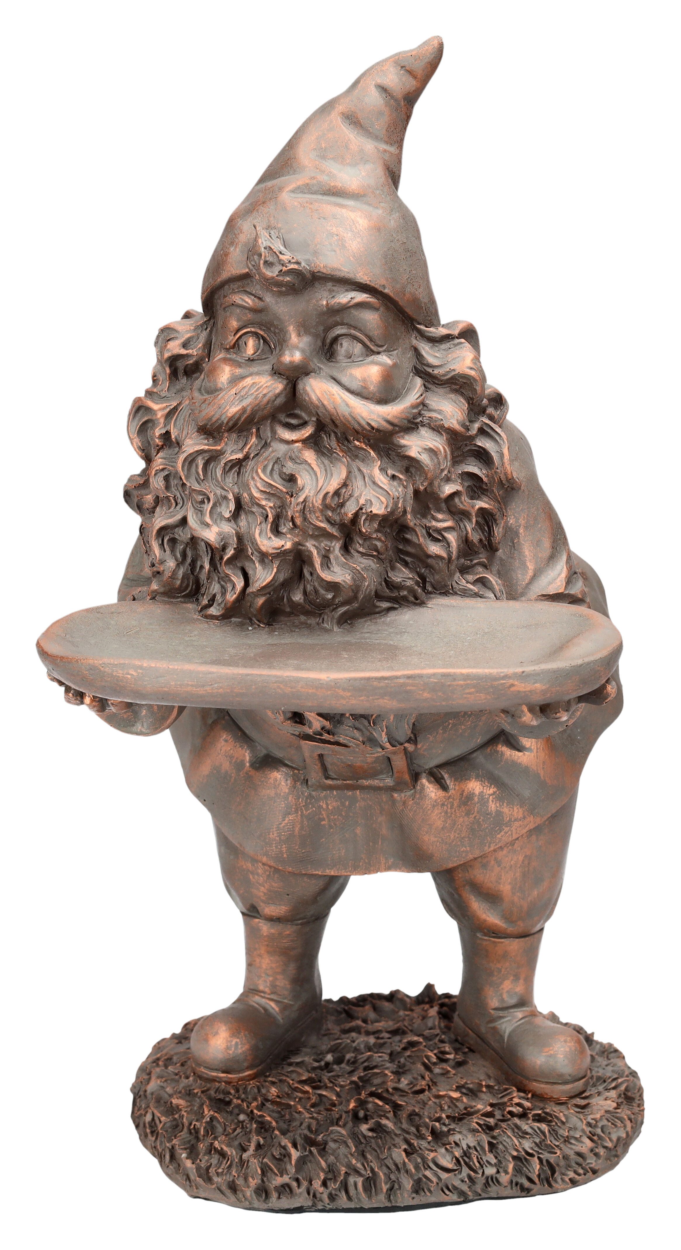 Gartenzwerg Gartenzwerg Figur mit Tablett - Zwerg Fantasy Dekoration Gnom