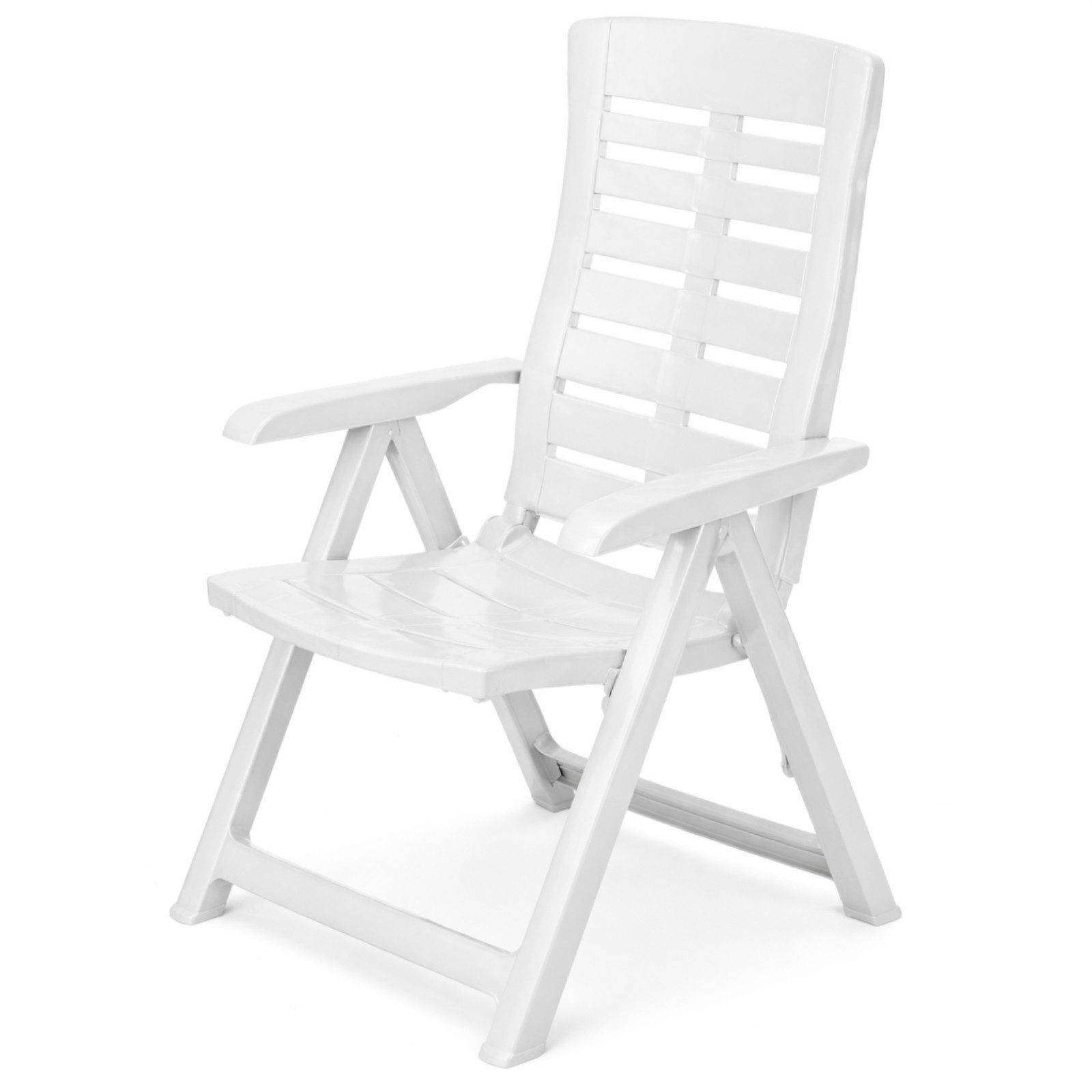 Koopman Gartenstuhl Hochlehner Kunststoff Klappstuhl 108x59x56cm Weiß 2er Set (2 St), 2 Personen, Wetterfest, Klappbar, Outdoor, Robust