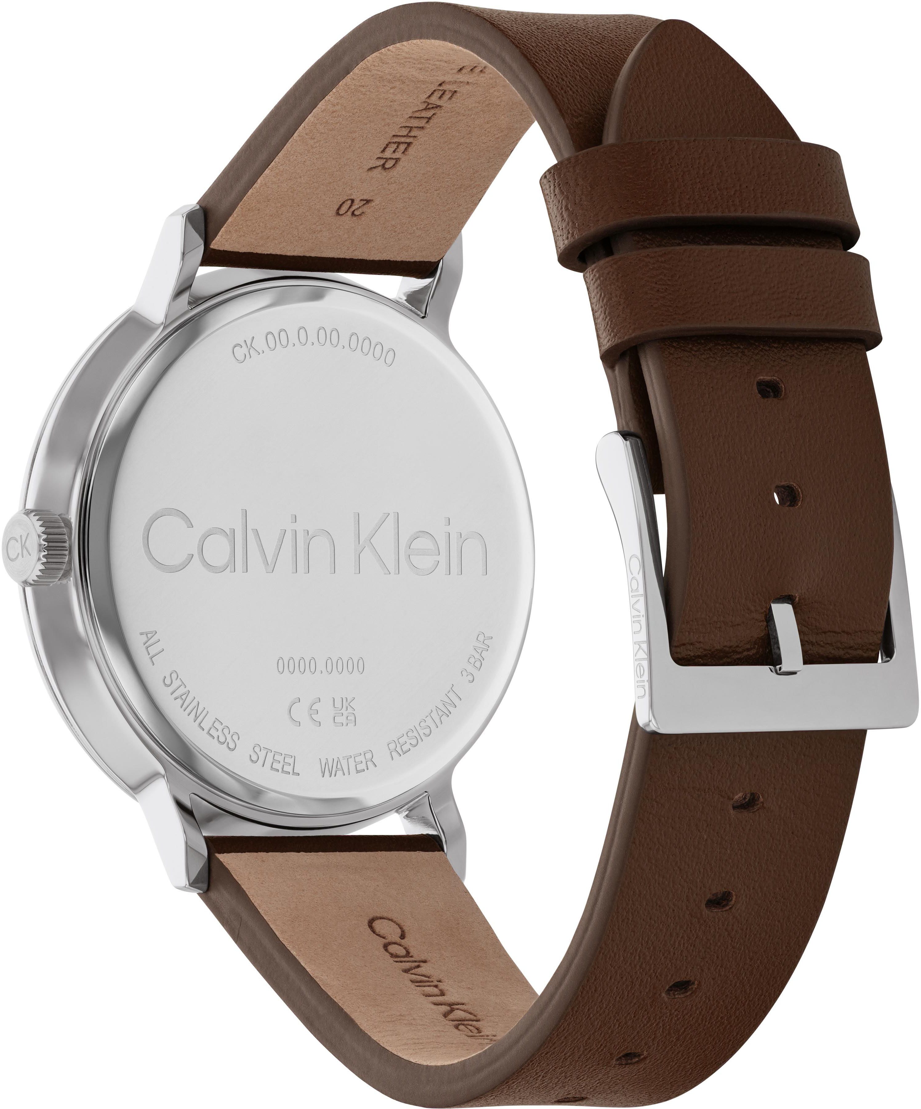 Calvin Klein Quarzuhr MODERN 25200435, Armbanduhr, Herrenuhr, Lederarmband, Mineralglas, analog