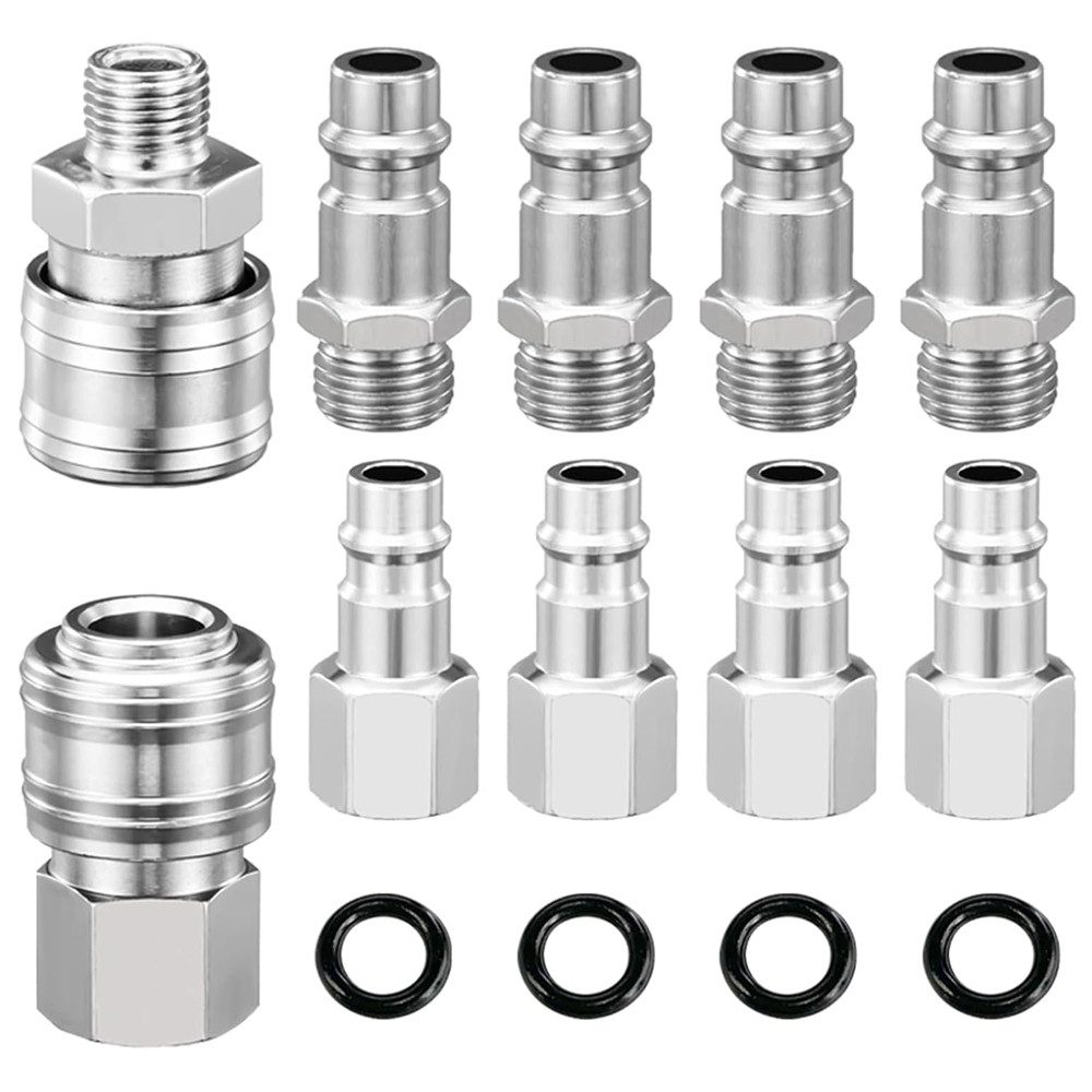 AFKSMILE Schlauchkupplung 10 Stück Druckluftkupplung, Druckluftkupplung 1/4"BSP Schnellkupplung