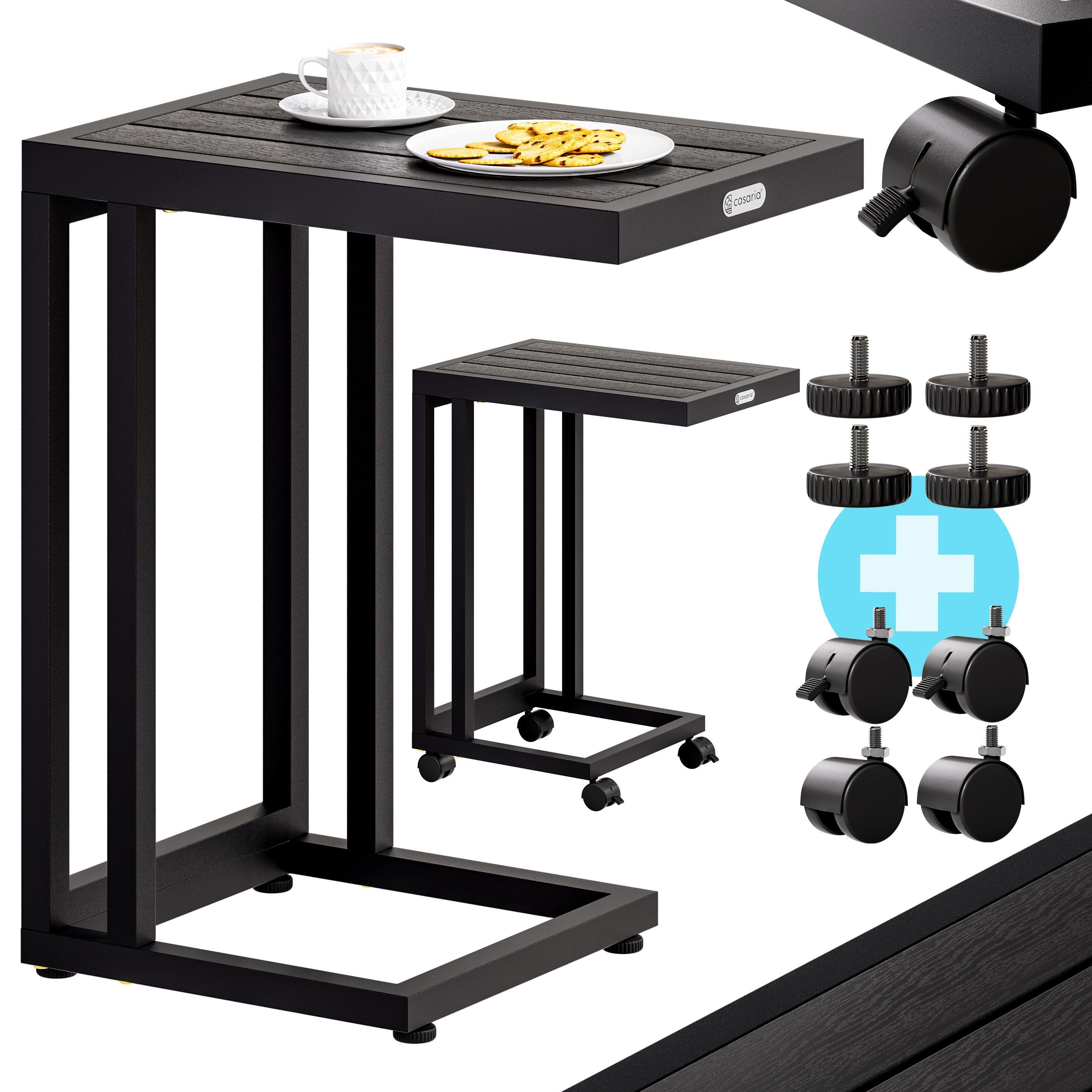 Casaria Beistelltisch, 50x40x66cm WPC Tischplatte 25kg Belastbarkeit inkl. günstig online kaufen