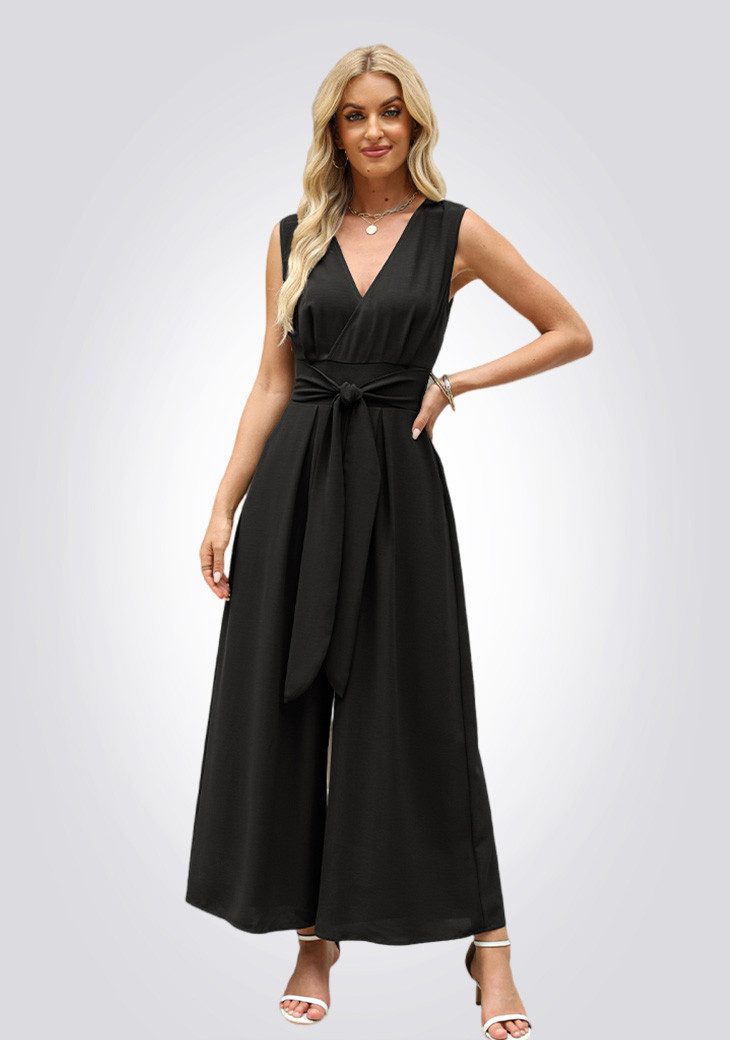 Culotte-Overall Eleganter Jumpsuit mit Wickeloptik