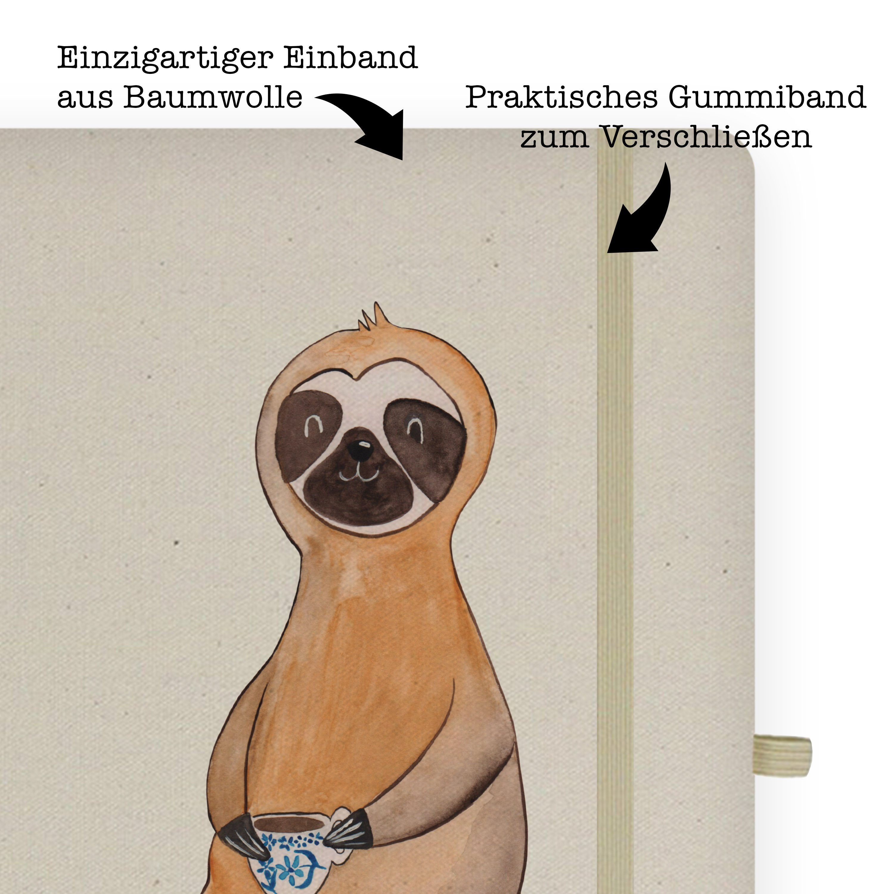 Schreibheft, Notizbuch Kaffee & Transparent Adressbuch, Panda - Geschenk, Mr. Mr. - Mrs. Faultier & Mrs. Panda Fa