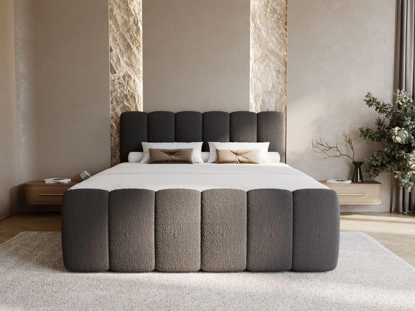 GrainGold Boxspringbett mit Bettkästen CLOUD, Modern Bett mit Kopfteil - 18 günstig online kaufen