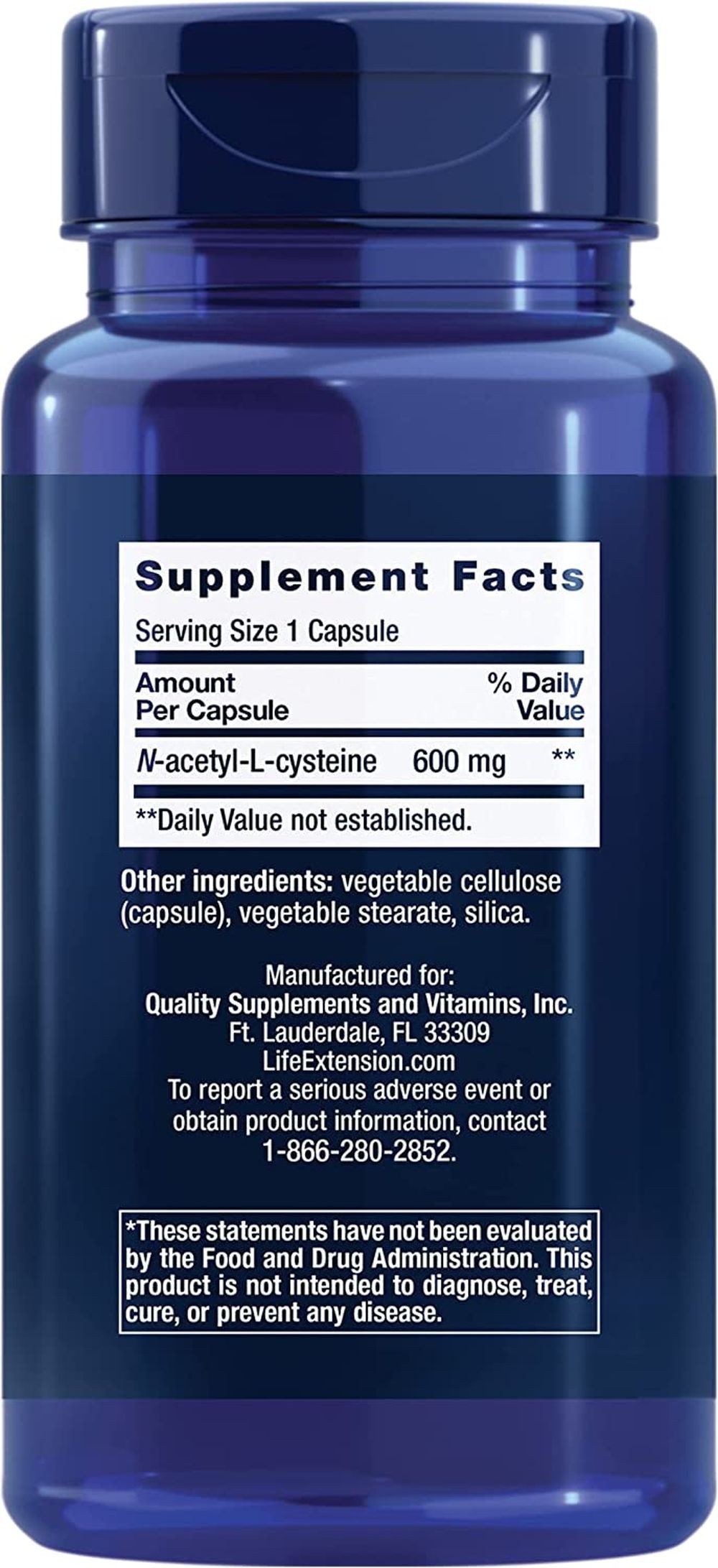 Life Extension Life Extension N-Acetyl-L-Cysteine 600 mg – 60 Kapseln Kapseln