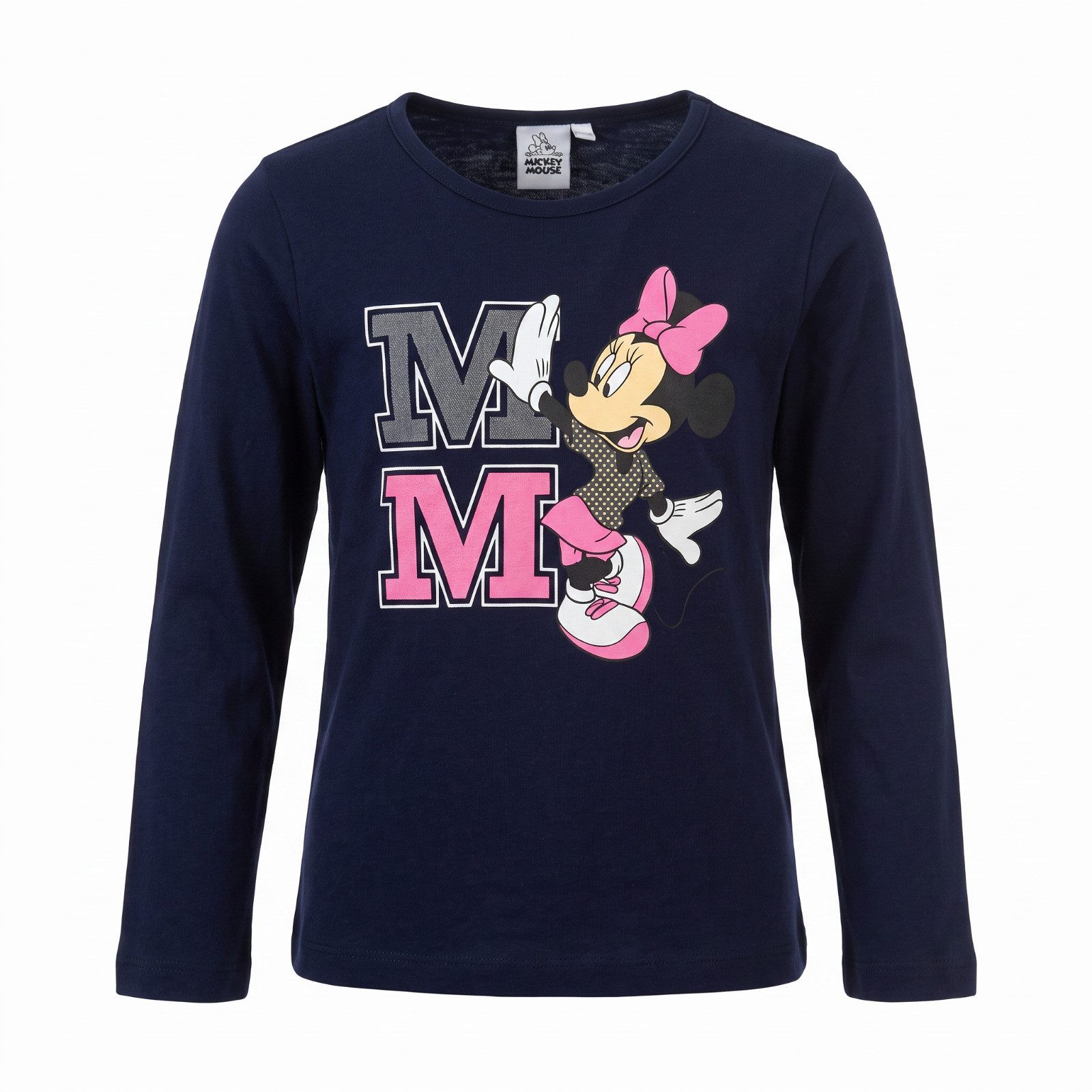 Disney Print-Shirt Disney Minnie Maus Kinder Mädchen Langarmshirt Shirt Gr. 98 bis 128 - 100% Baumwolle