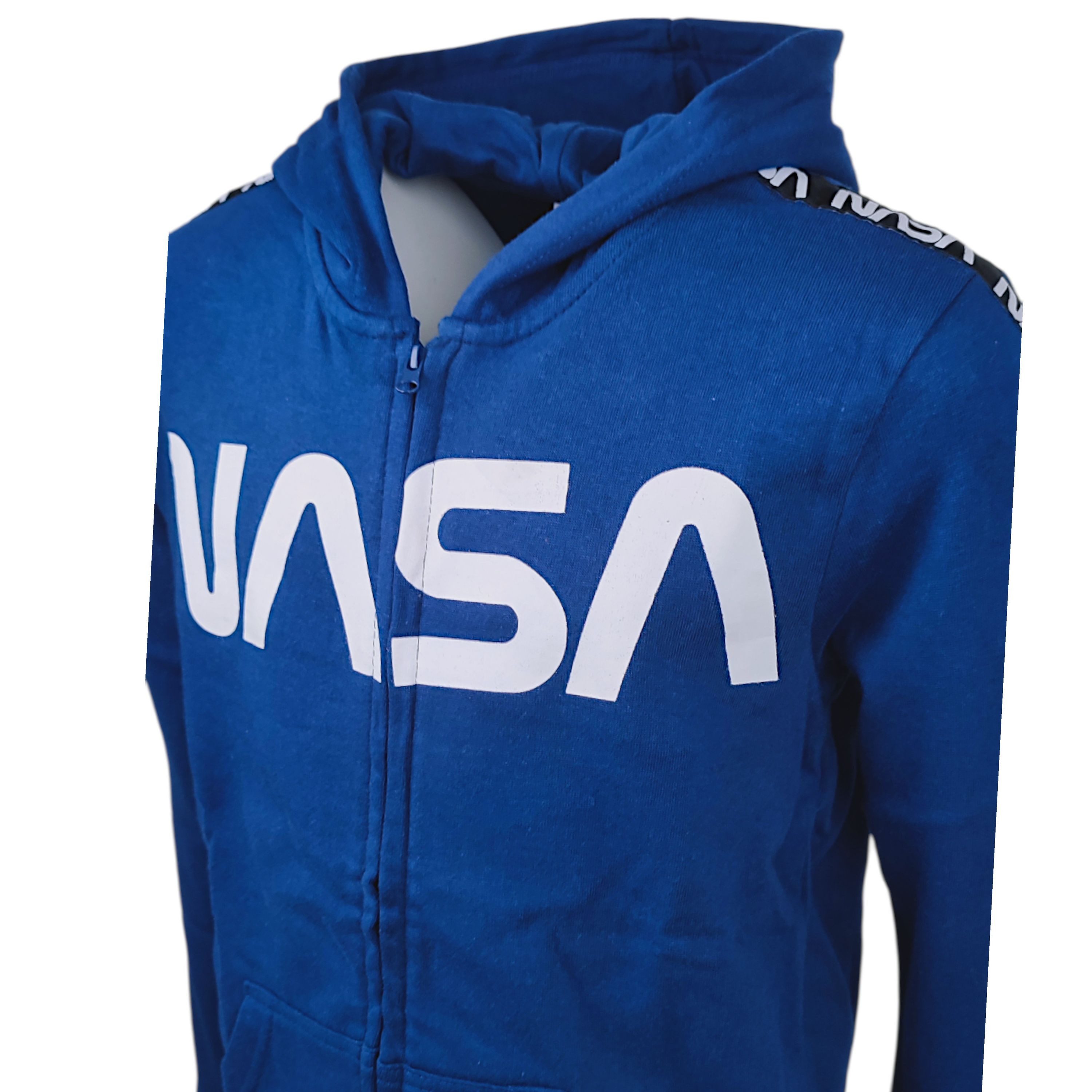 NASA Sweatjacke mit dem NASA-Logo Jungen Übergangsjacke mit Kapuze Größe 134 - 164 cm