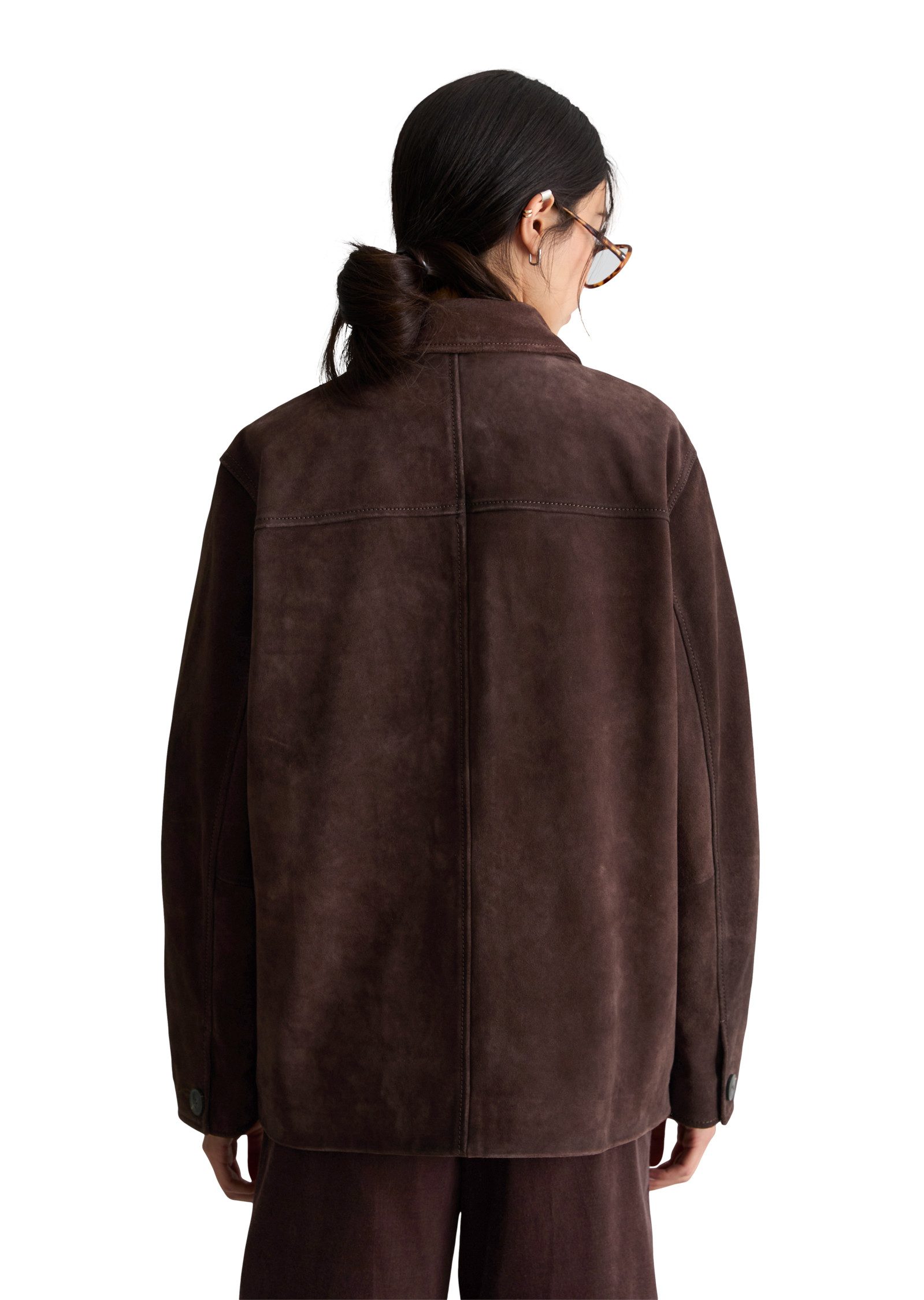 Marc O'Polo DENIM Lederjacke aus hochwertigem Rinderspaltleder – Bild 3 von 5