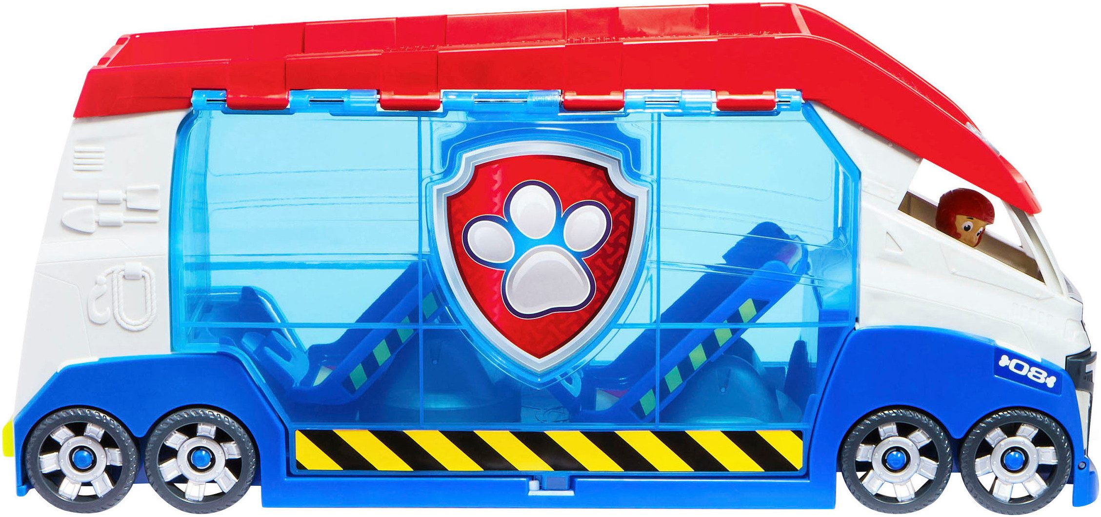 Spin Master Paw Patrol Toy Transporter - Paw Patroller 3.0, with sound effects; includes Ryder with quad bike