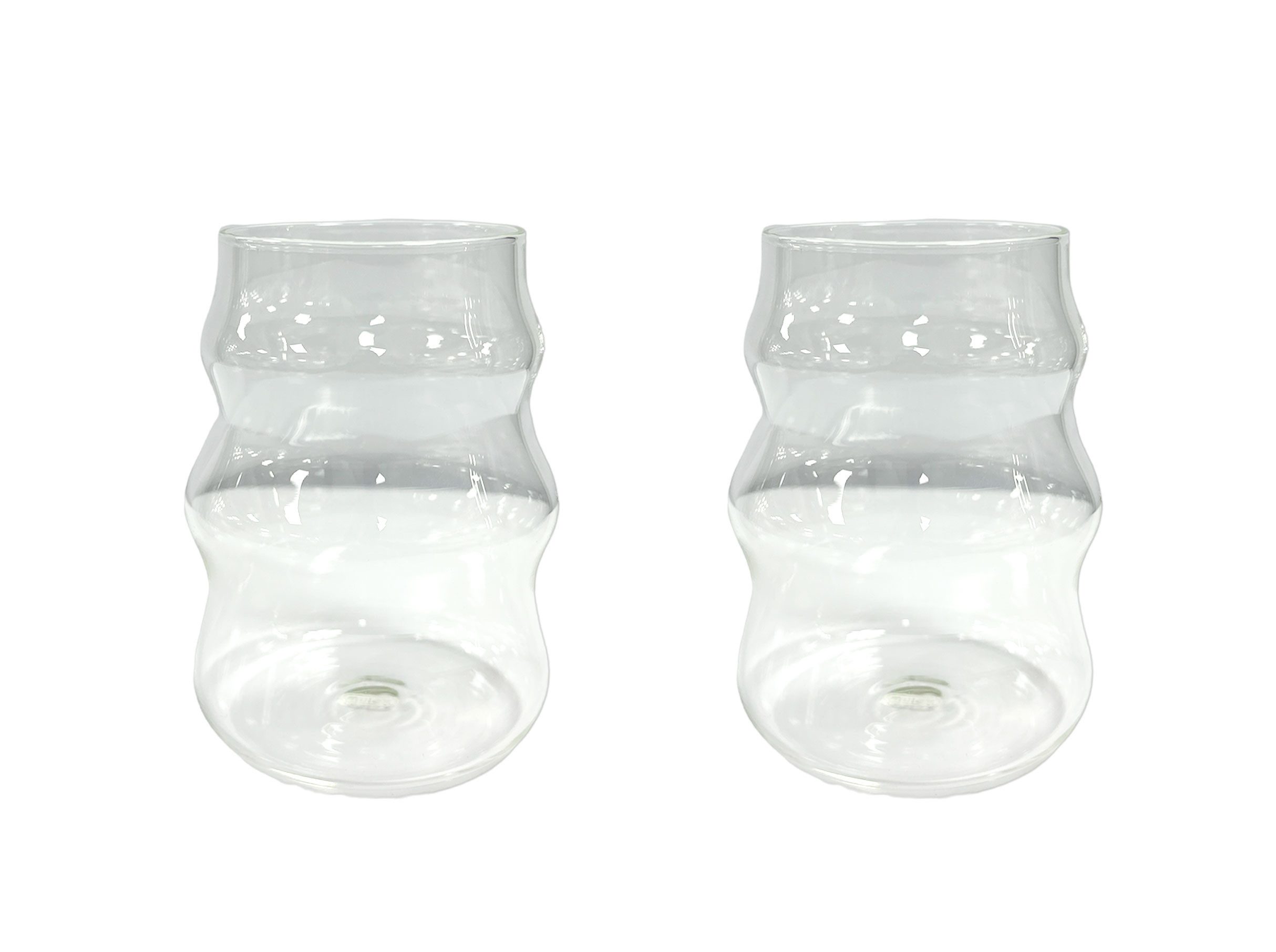 Mulex Gläser-Set Mulex-Bubble-2, Glas, 2-teiligen Longdrinkglas Gläser mit Riffelung