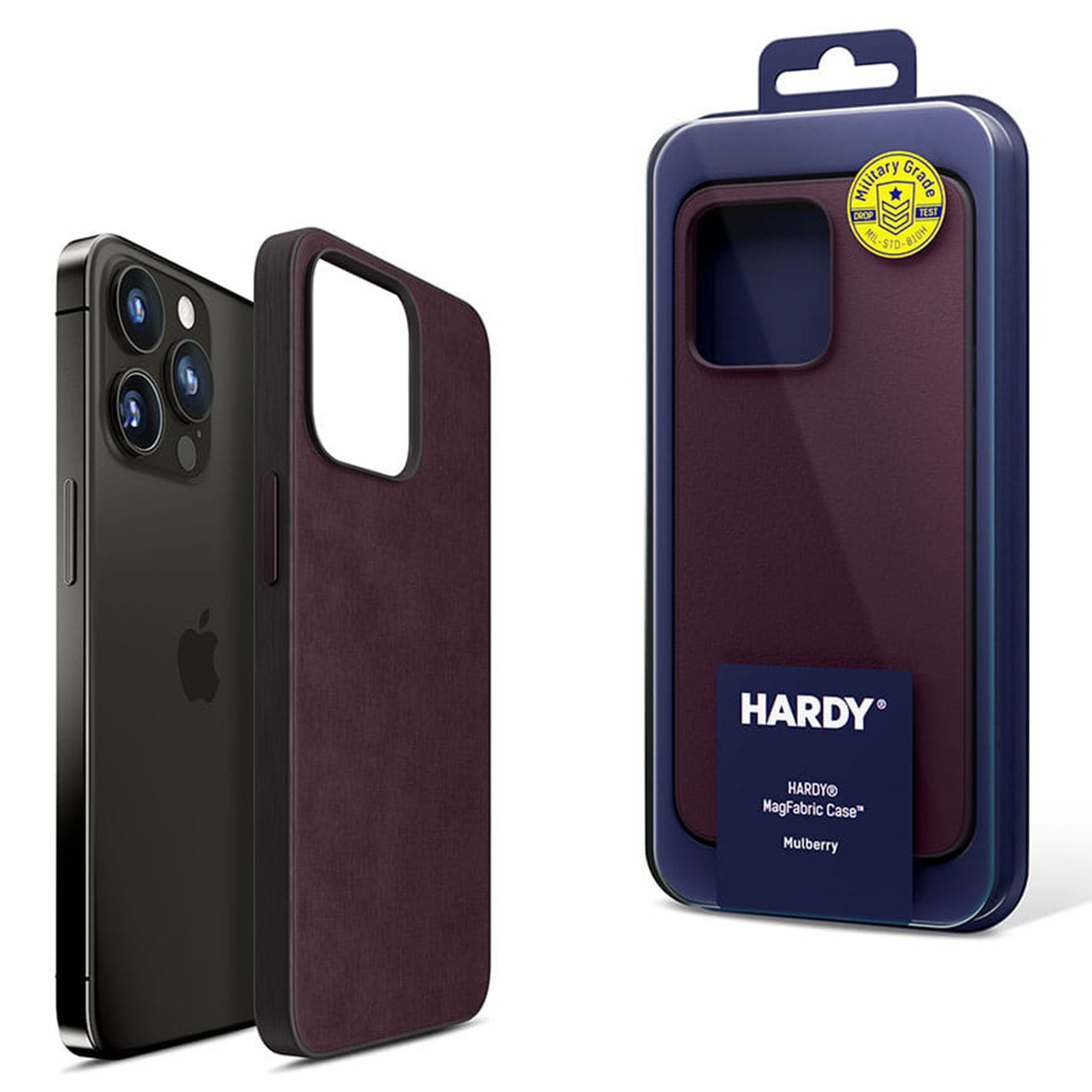 3MK Handytasche 3mk HARDY MagFabric beerenfarbene Hülle für Apple iPhone 15 Pro Max