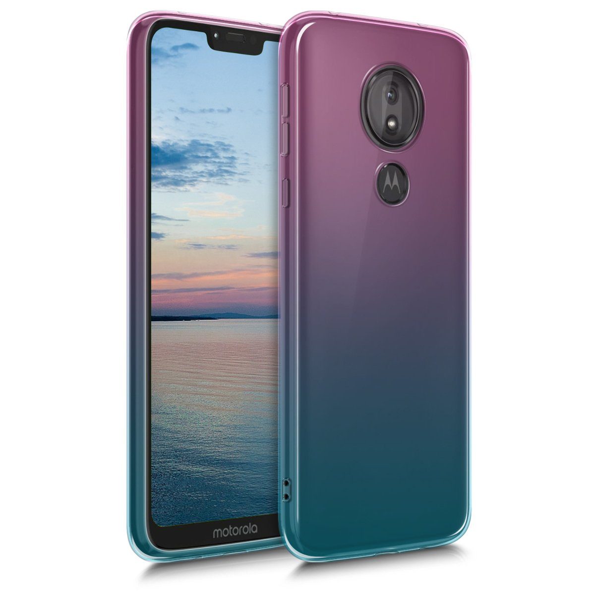 kwmobile Handyhülle Hülle für Motorola Moto G7 Power, TPU Silikon Handy Schutzhülle Cover Case - Zwei Farben Design