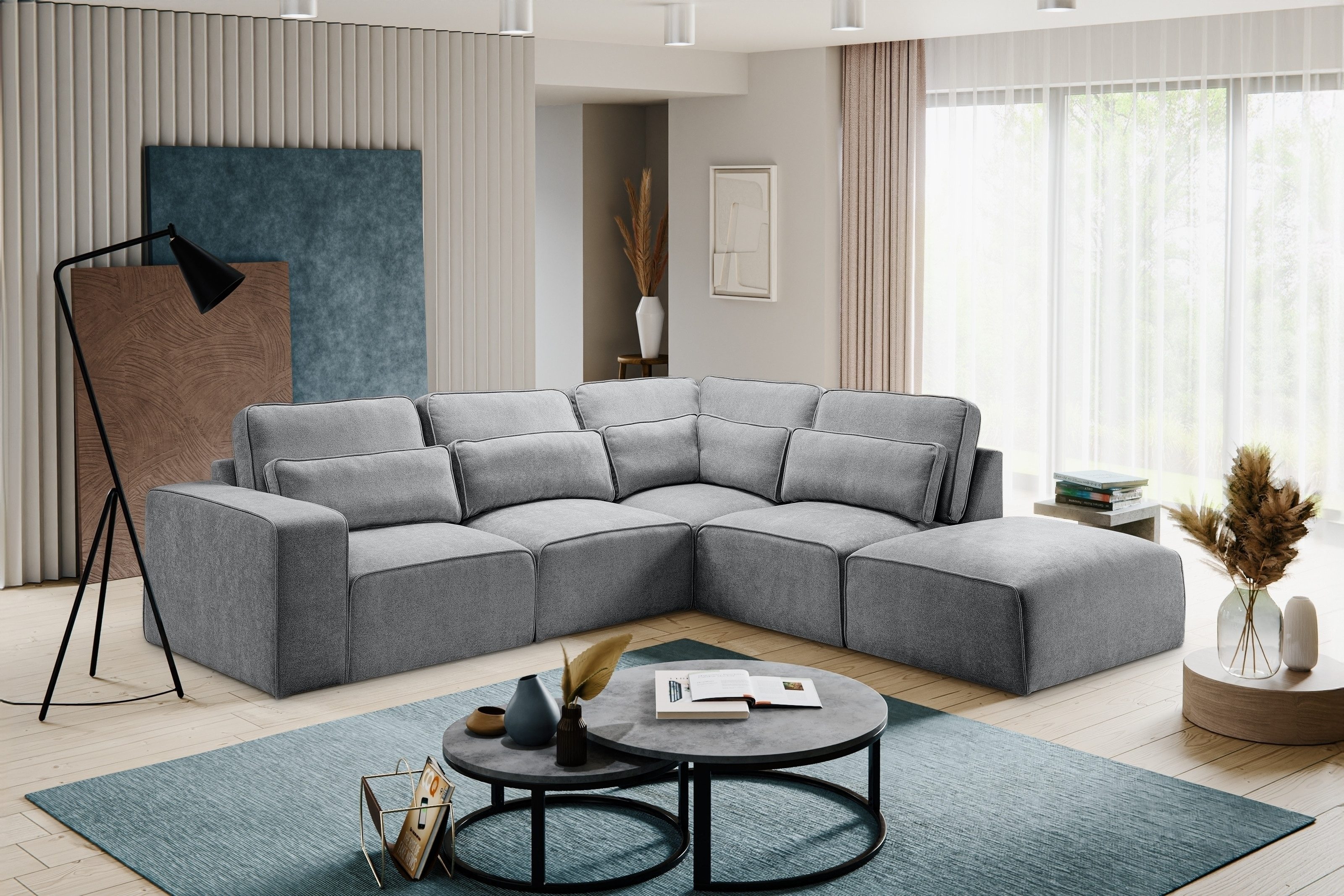 freiraum Ecksofa Lux, in grau, Webstoff - 305x90x281cm (BxHxT)