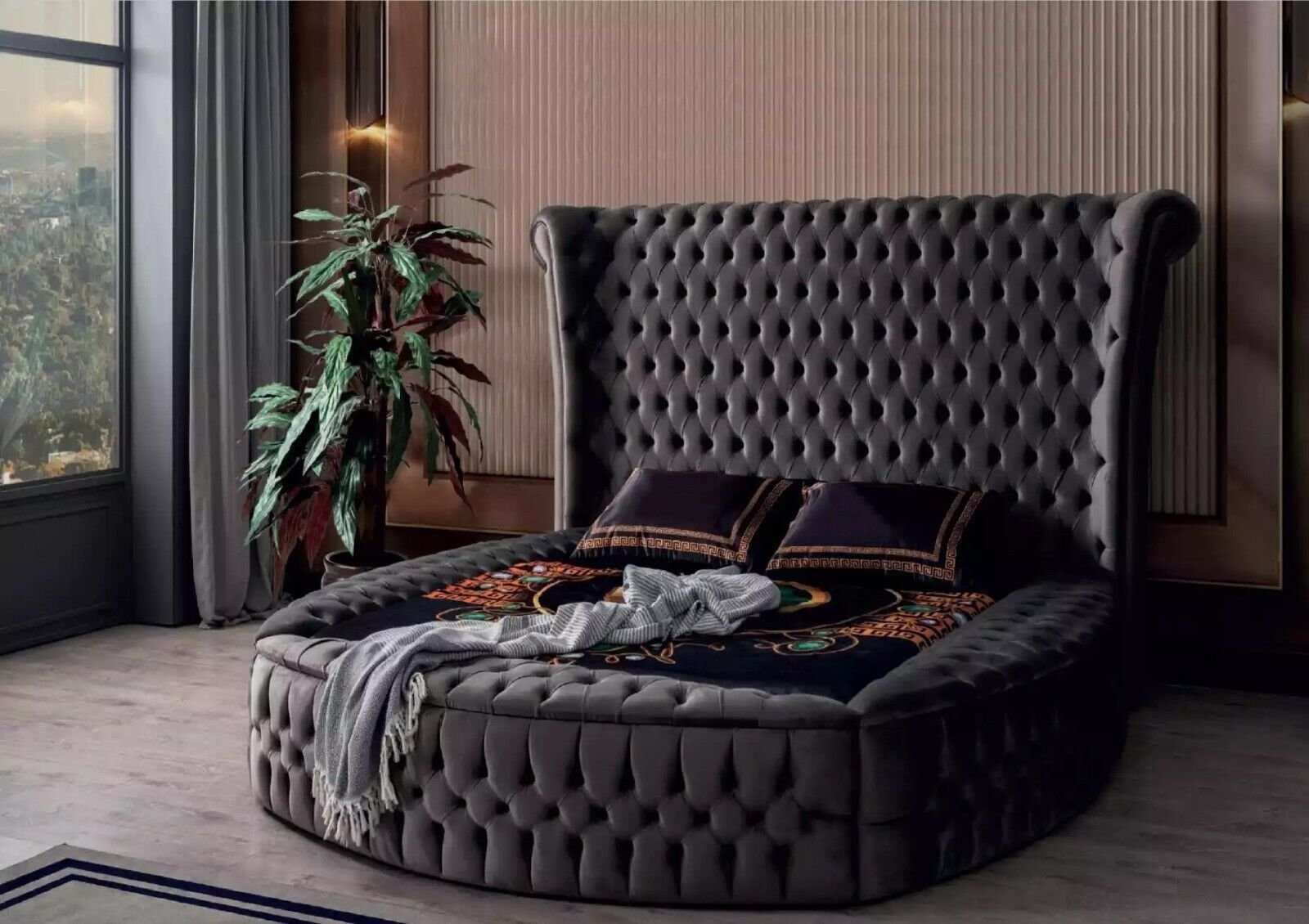 JVmoebel Bett Bett Chesterfield Polsterbett Luxus Schlafzimmer Design Betten SOFORT (1-tlg., Bett), Made in Europa