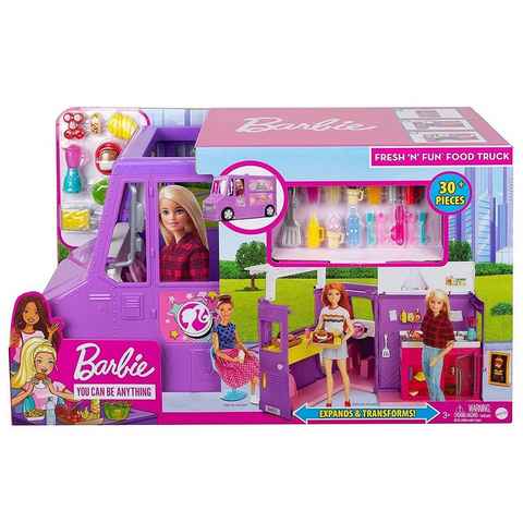 Mattel® Puppen Fahrzeug Mattel GMW07 - Barbie - You can be anything - Food-Truck, Fahrzeug Spielset, 30 Teile