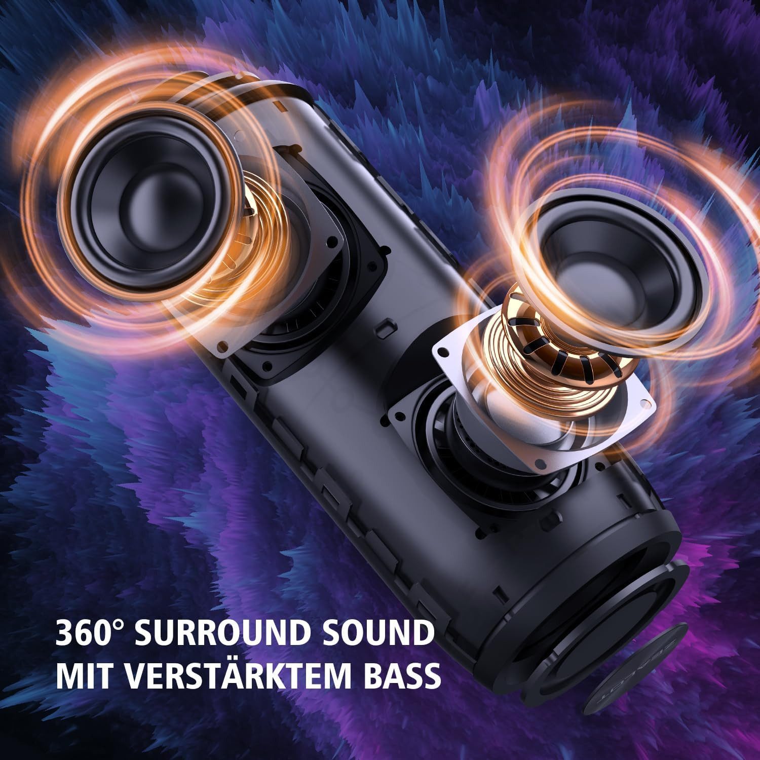 OYLCDI Bluetooth Lautsprecher, Lautsprecher, Tragbarer Bluetooth-Lautsprecher Stereo (40 W, Bluetooth, Outdoor, Wasserdicht (IPX5), LED-Modus)