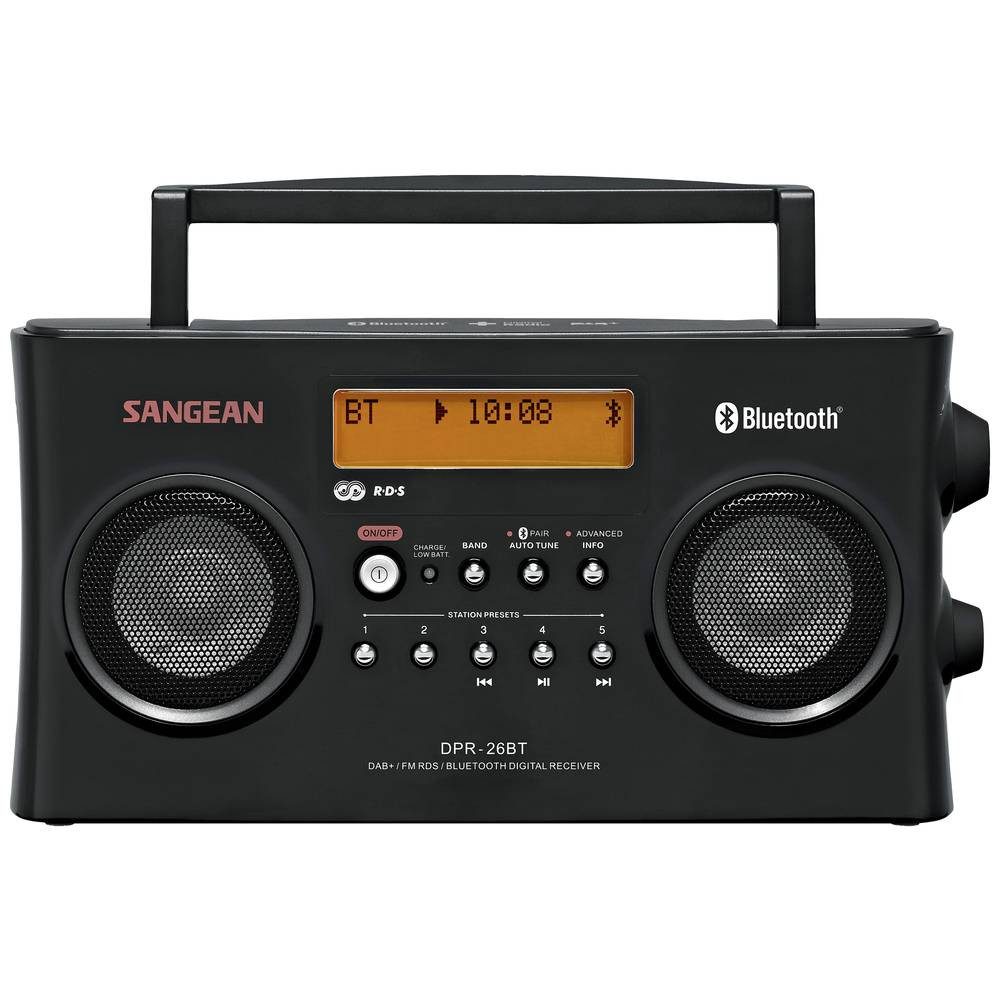 Sangean 260 ist ein DAB+ / UKW-RDS tragbares Radio mit Bluetooth DPR-26 BT Radio (Akku-Ladefunktion)