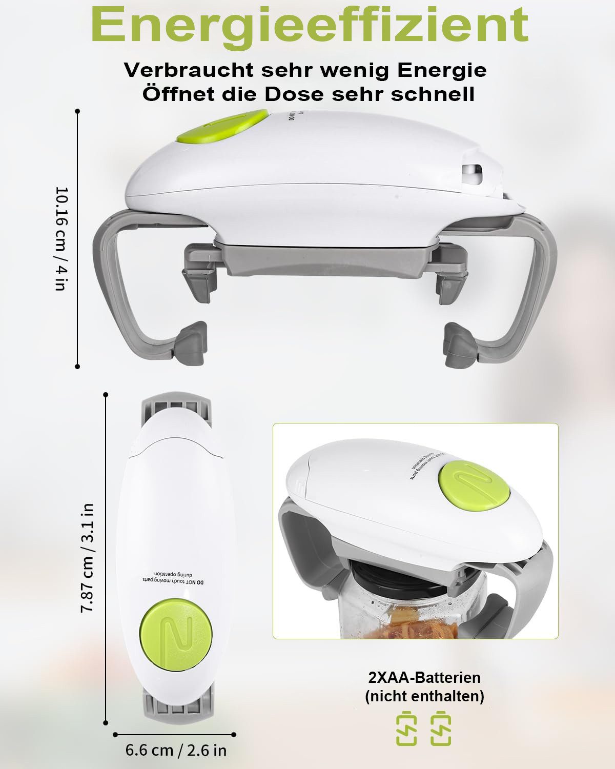 SinLaw Elektrischer Dosenöffner Elektrischer Dosenöffner, tragbarer Dosenöffner für den Hausgebrauch, Energiesparender Dosenöffner
