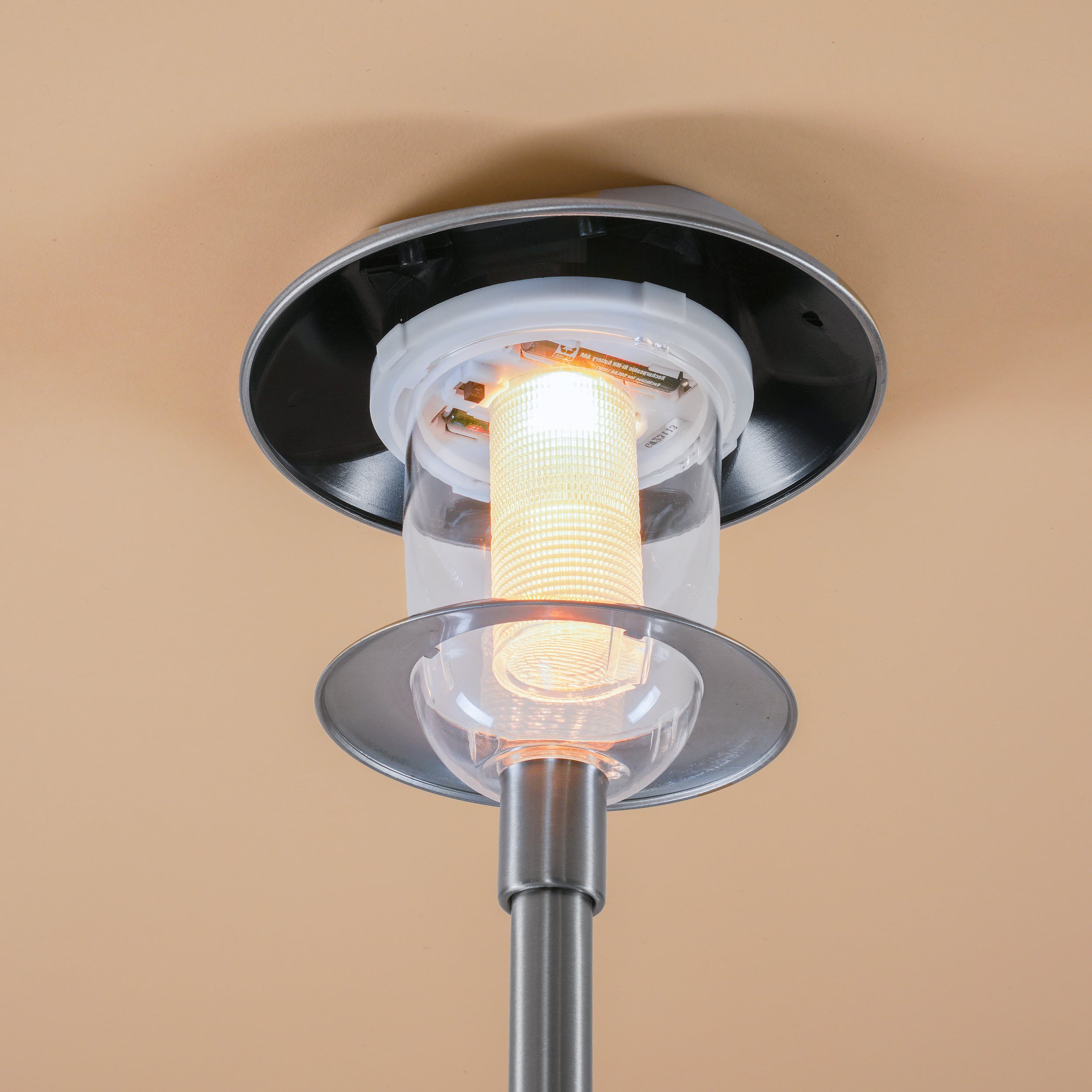 esotec LED Gartenleuchte Edelstahl Solar-Stablampe Sunnylight H38cm DuoColor 2800K 6000K 102093