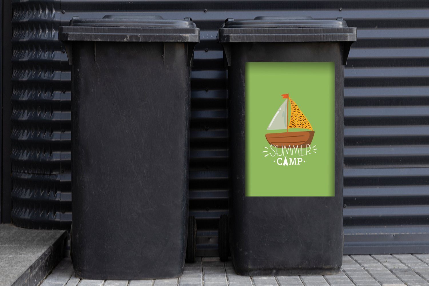 - Grün MuchoWow Braun (1 Sticker, Abfalbehälter Wandsticker - Container, Boot Mülleimer-aufkleber, Mülltonne, St),