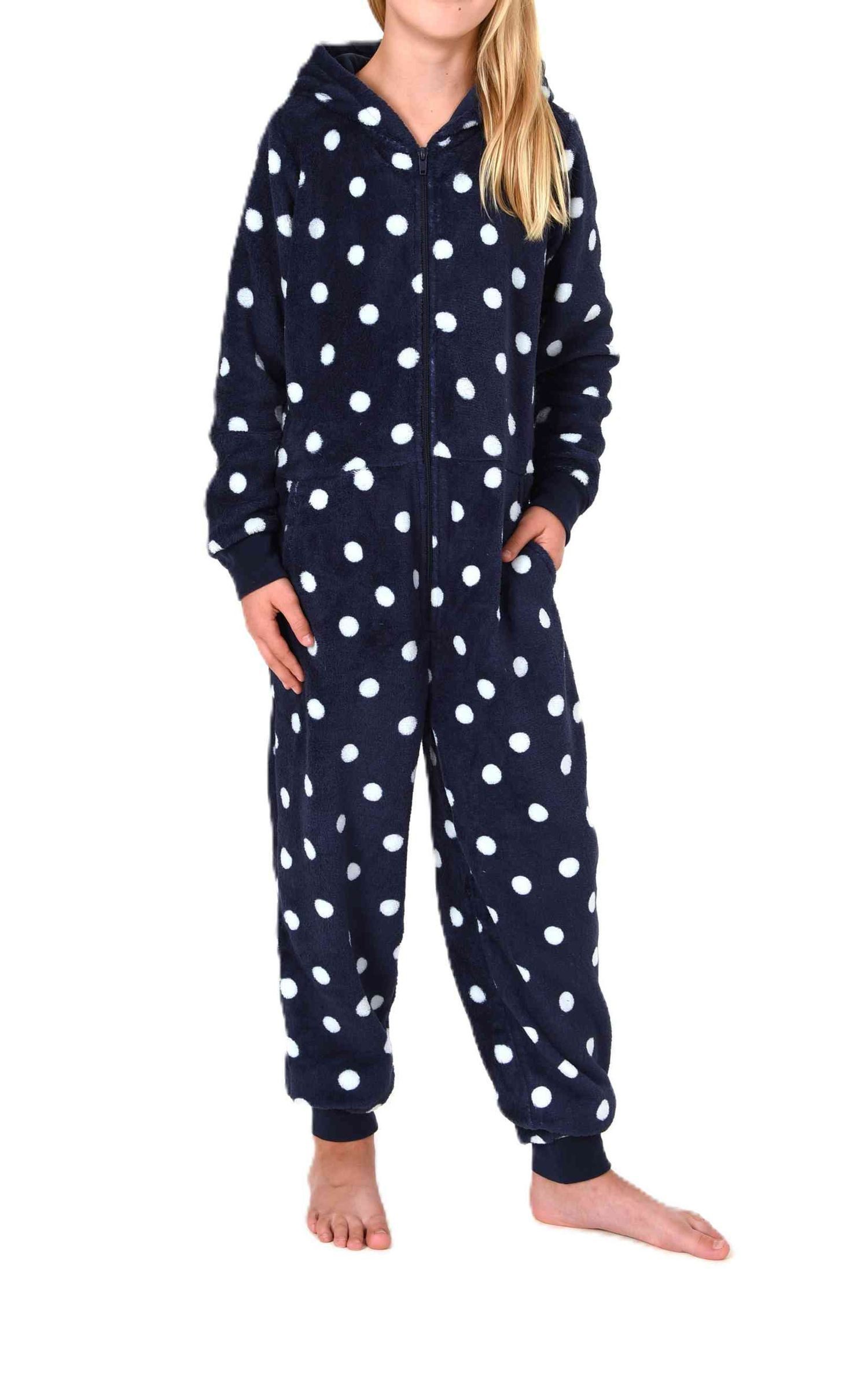Normann Pyjama Normann Mädchen Jumpsuit Schlafanzug Overall aus Coralfleece – Bild 4 von 4