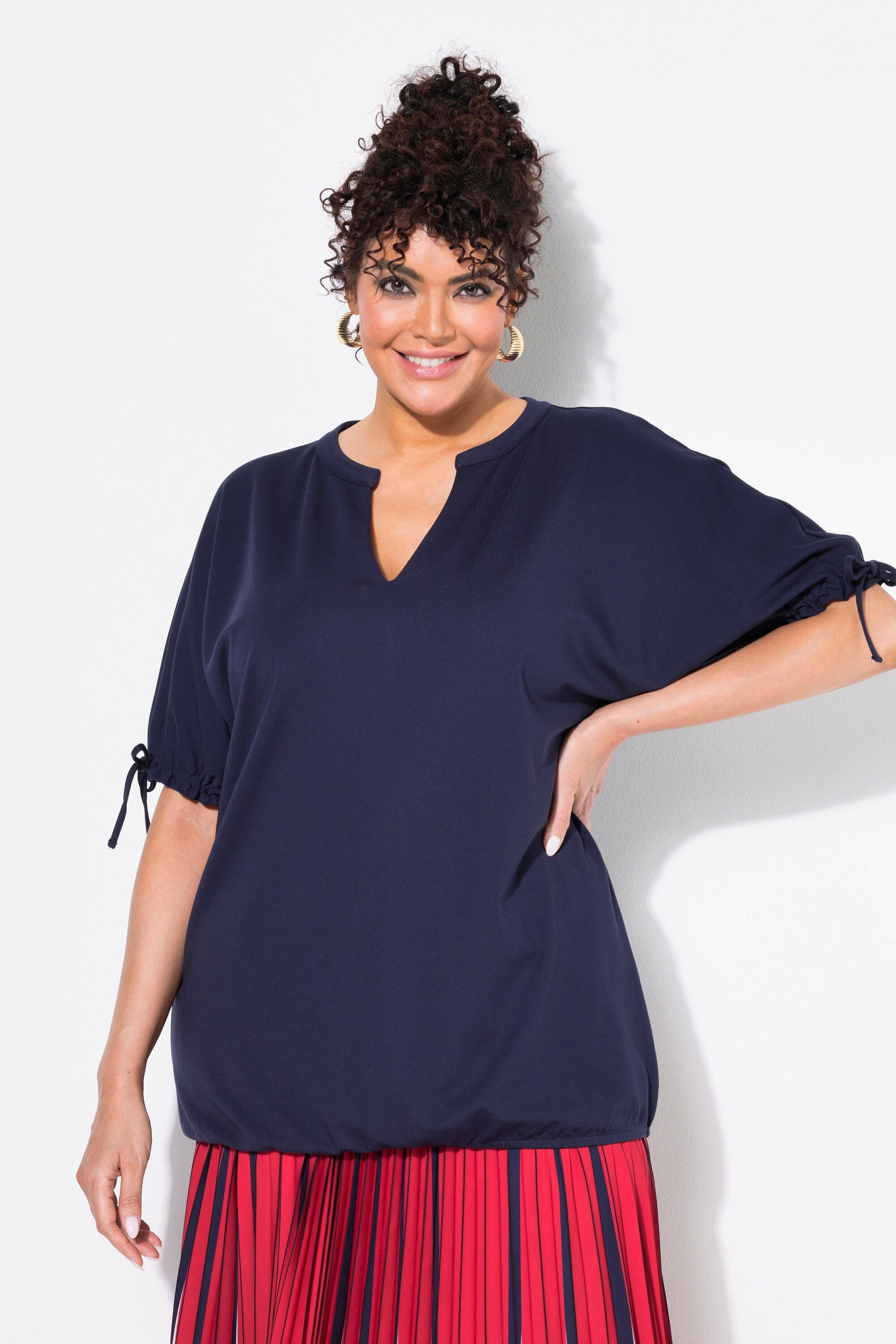 Ulla Popken Sweater Sweatshirt Oversized Tunika-Ausschnitt günstig online kaufen