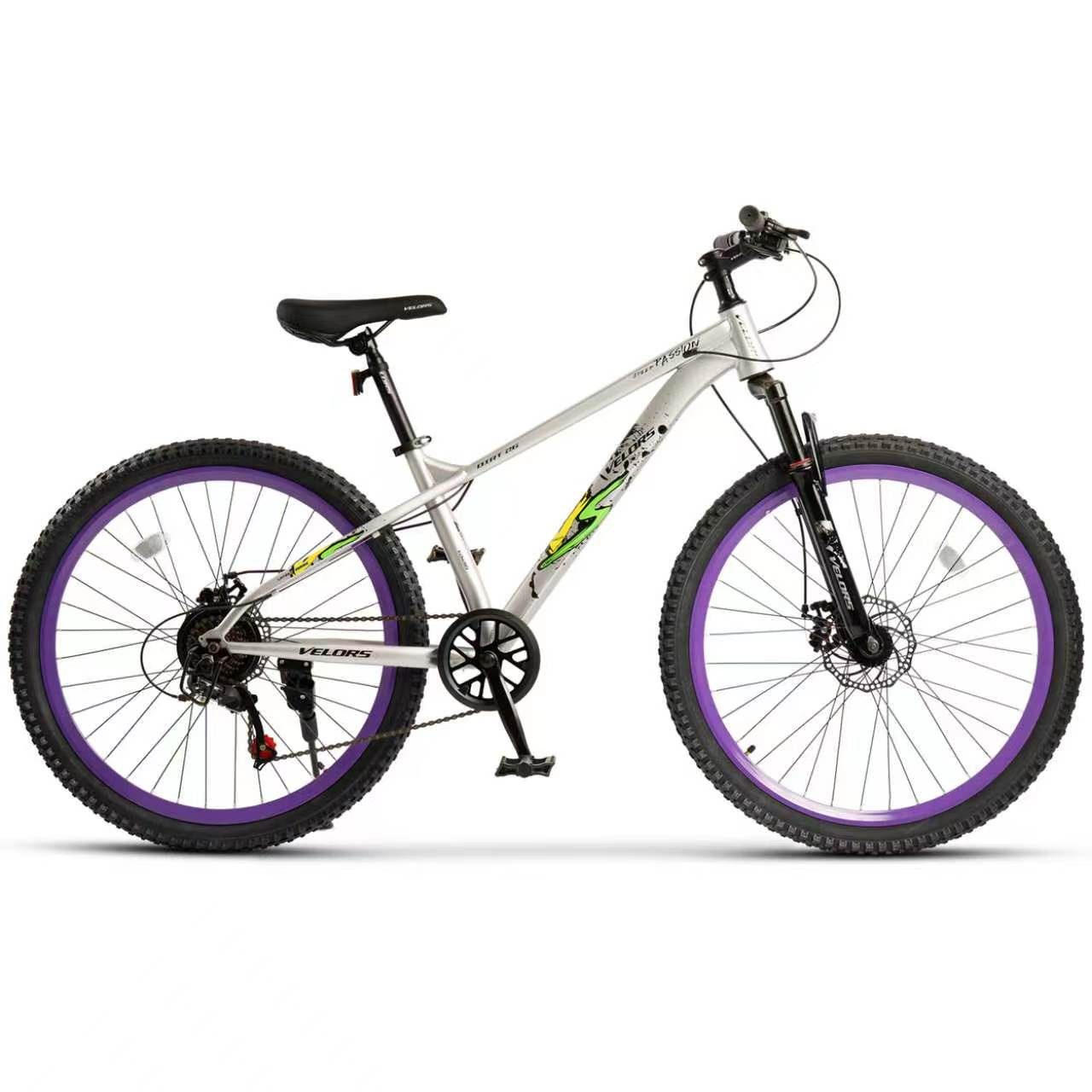 Velors Mountainbike 26 Zoll Fahrrad für Herren Damen, Mädchen und Jungen, 7 Gang Shimano, Kettenschaltung, Dirt Jump Bike Jugendfahrrad MTB Hardtail Fahrrad