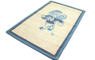 Wollteppich Kinderteppich Teppich handgetuftet beige, morgenland, rechteckig, Höhe: 15 mm, Spielteppich