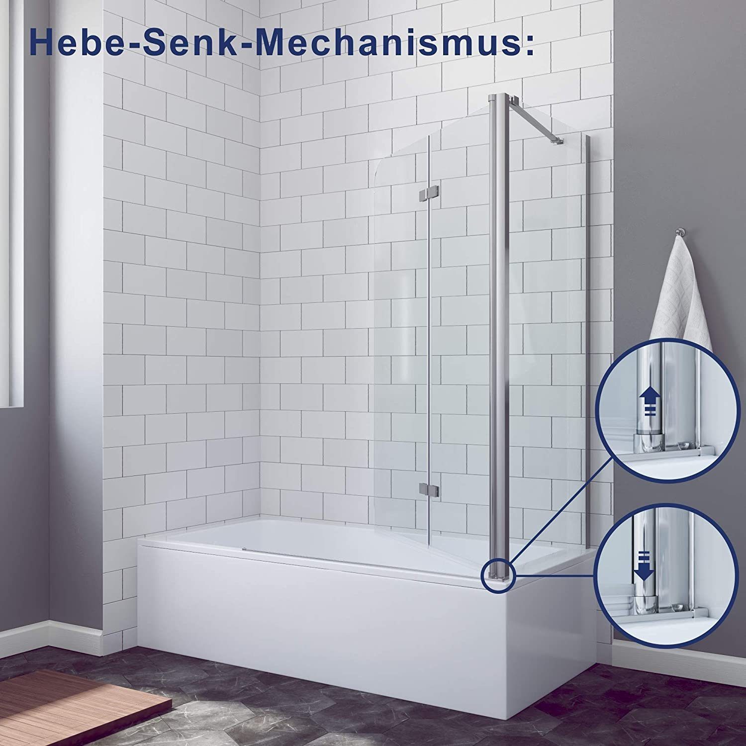 AQUABATOS Badewannenaufsatz Duschwand für Badewanne Badewannenaufsatz günstig online kaufen