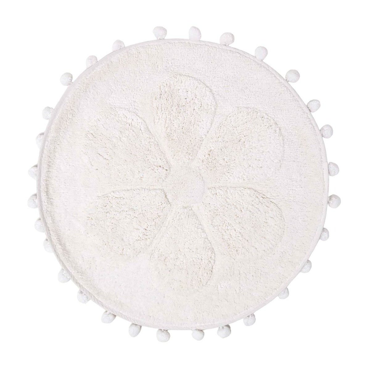 Homescapes Badematte Runde Badematte Blume, 60 cm – Badvorleger weiß mit Po günstig online kaufen