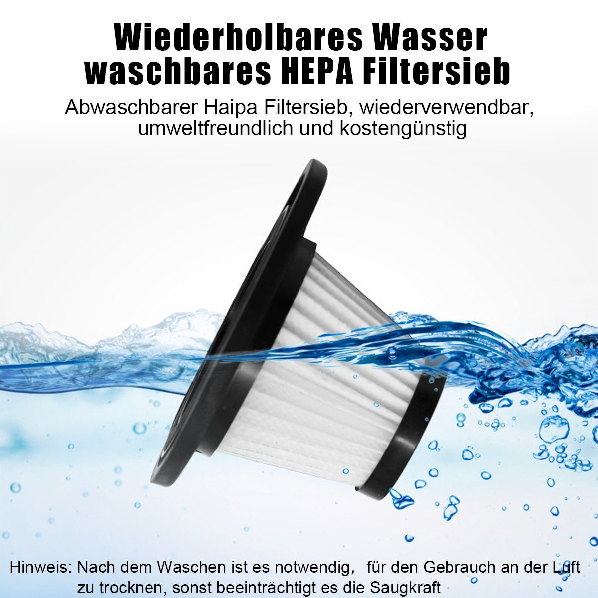 HEPA-Filter 120,00 kabelloser Handstaubsauger, und HEPA-Filter, 3200 Akku-Handstaubsauger 2200-mAh-Akku W, Mit Autostaubsauger, DOPWii wiederaufladbarem kPa