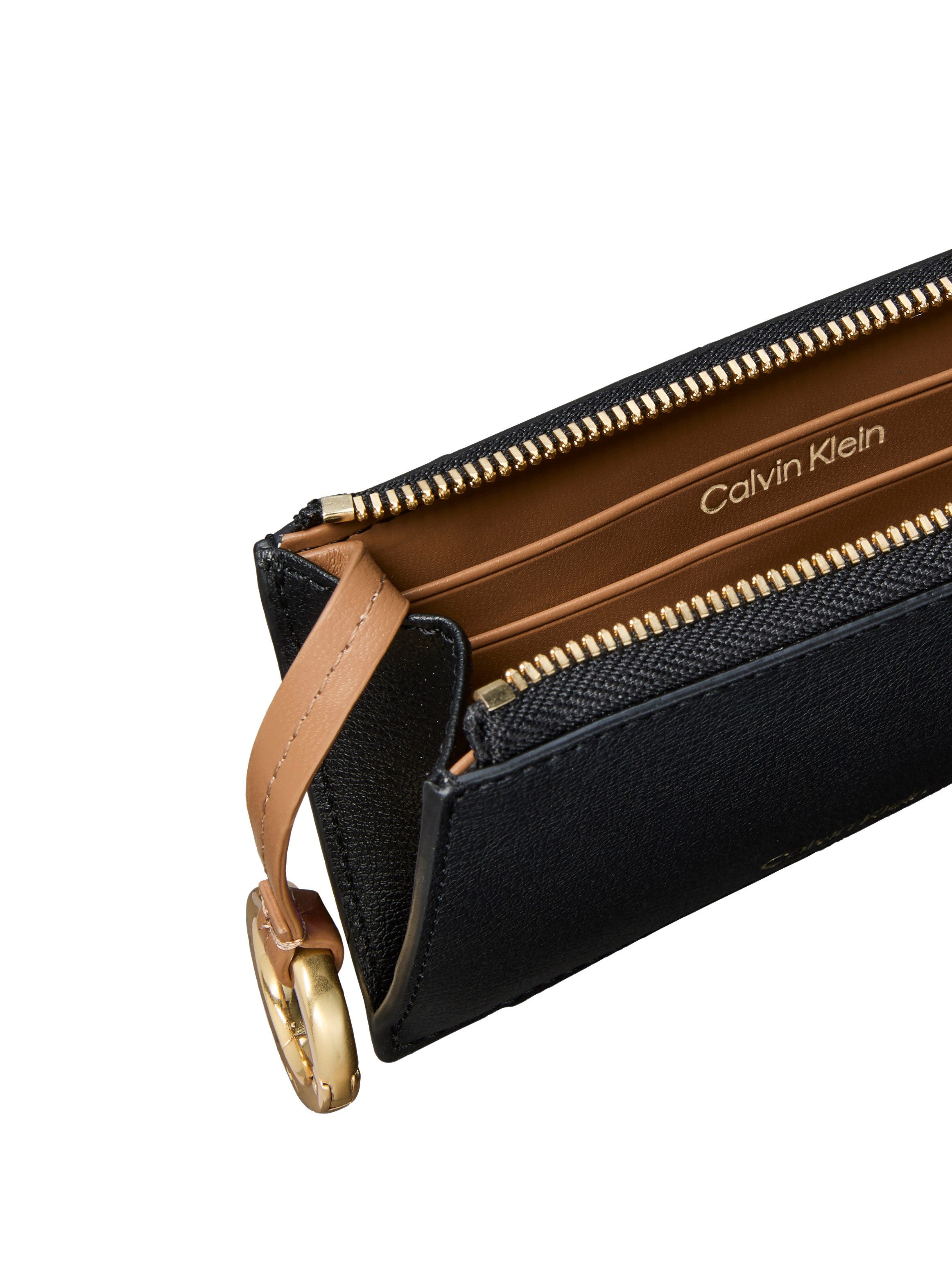 Calvin Klein Kartenetui FOIL LOGO TOP ZIP CARDCASE, Kreditkartenetui mit CK-Logo