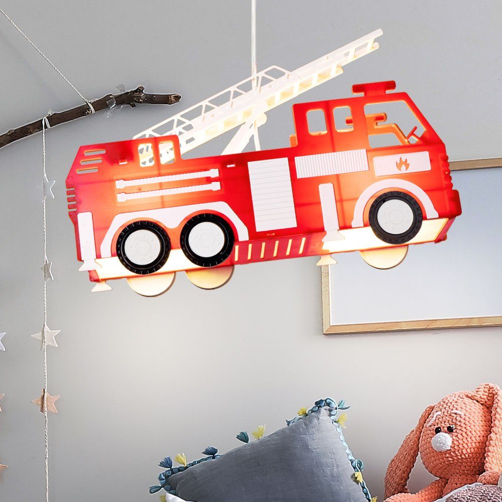 etc-shop LED Pendelleuchte, Leuchtmittel inklusive, Warmweiß, LED Feuerwehr  Auto Decken Pendel Lampe Leuchte Beleuchtung Kinder