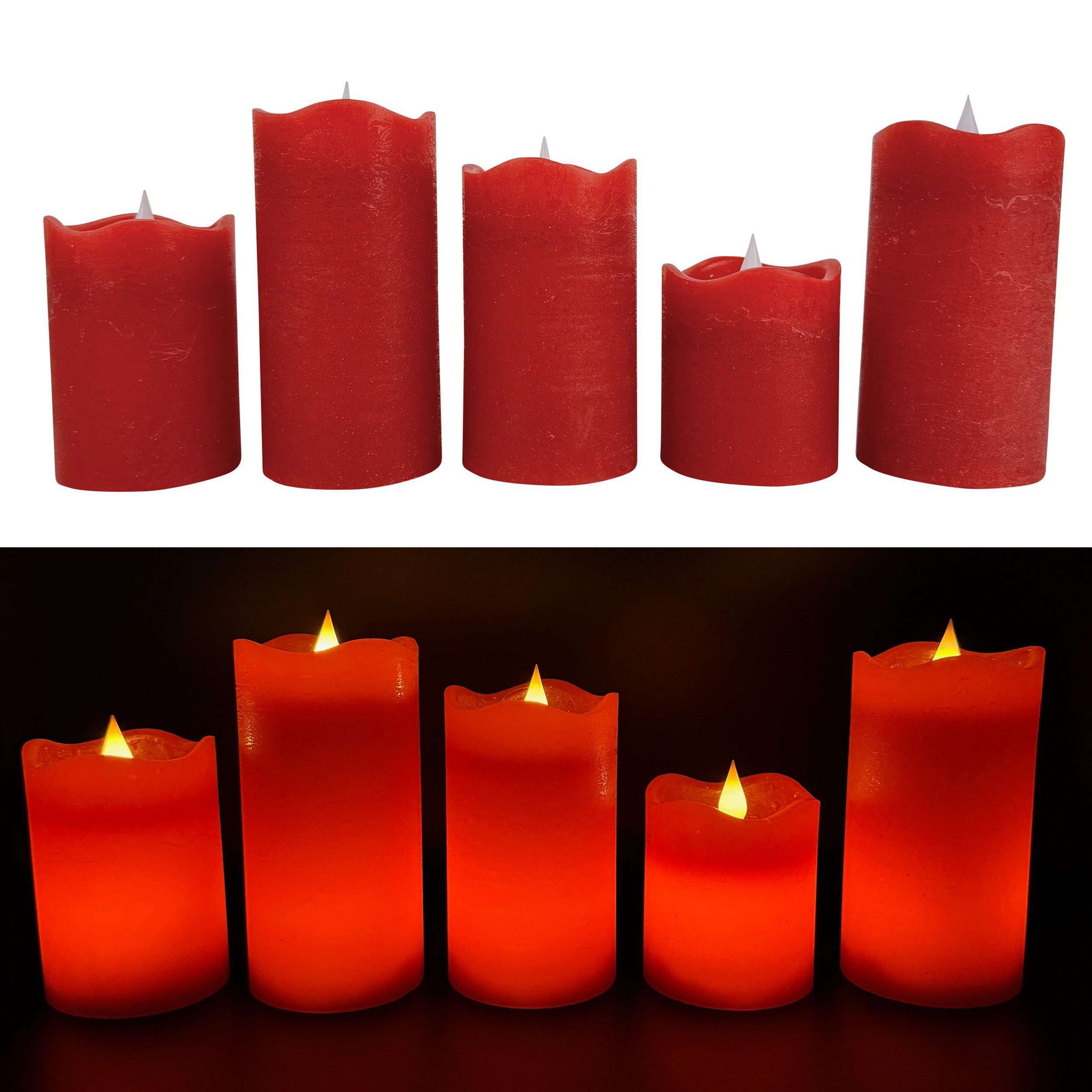 Online-Fuchs LED-Kerze 5 LED-Kerzen aus Echtwachs mit 6-Stunden Timer (real günstig online kaufen