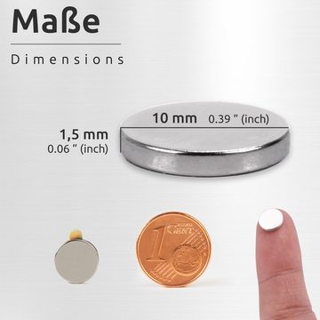 ECENCE Magnet Neodym Klebe-Magnete 20x selbstklebend Magnet rund (20-St)