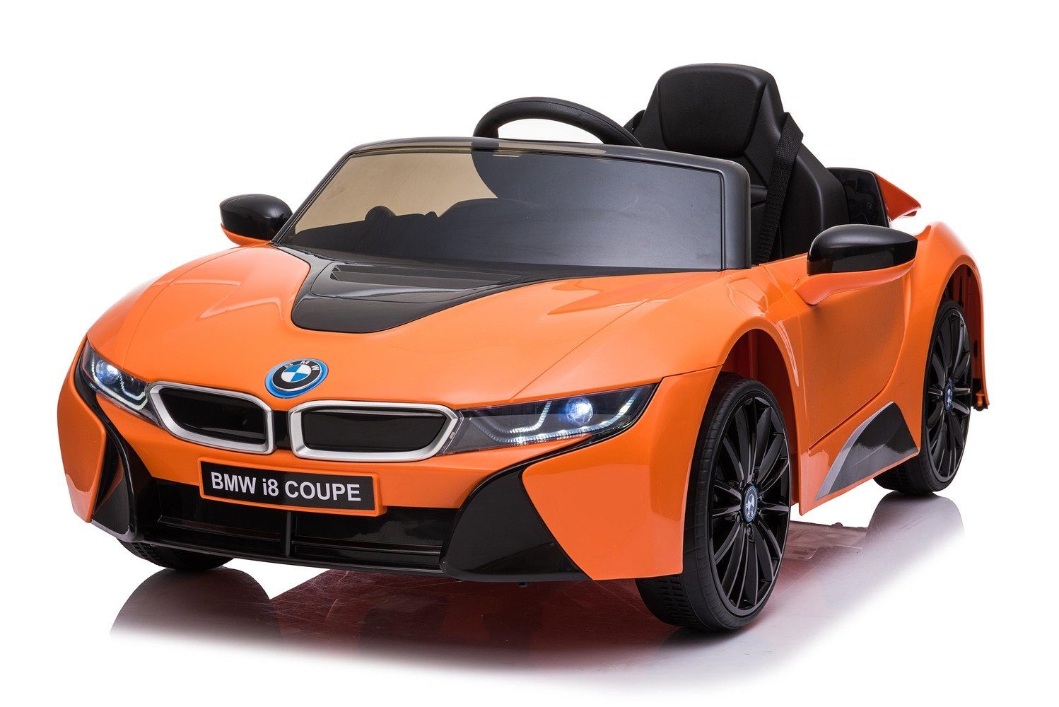 BoGi Elektro-Kinderauto BMW i8 Kinderfahrzeug Ledersitz EVA-Vollgummireifen 2x35W 12V
