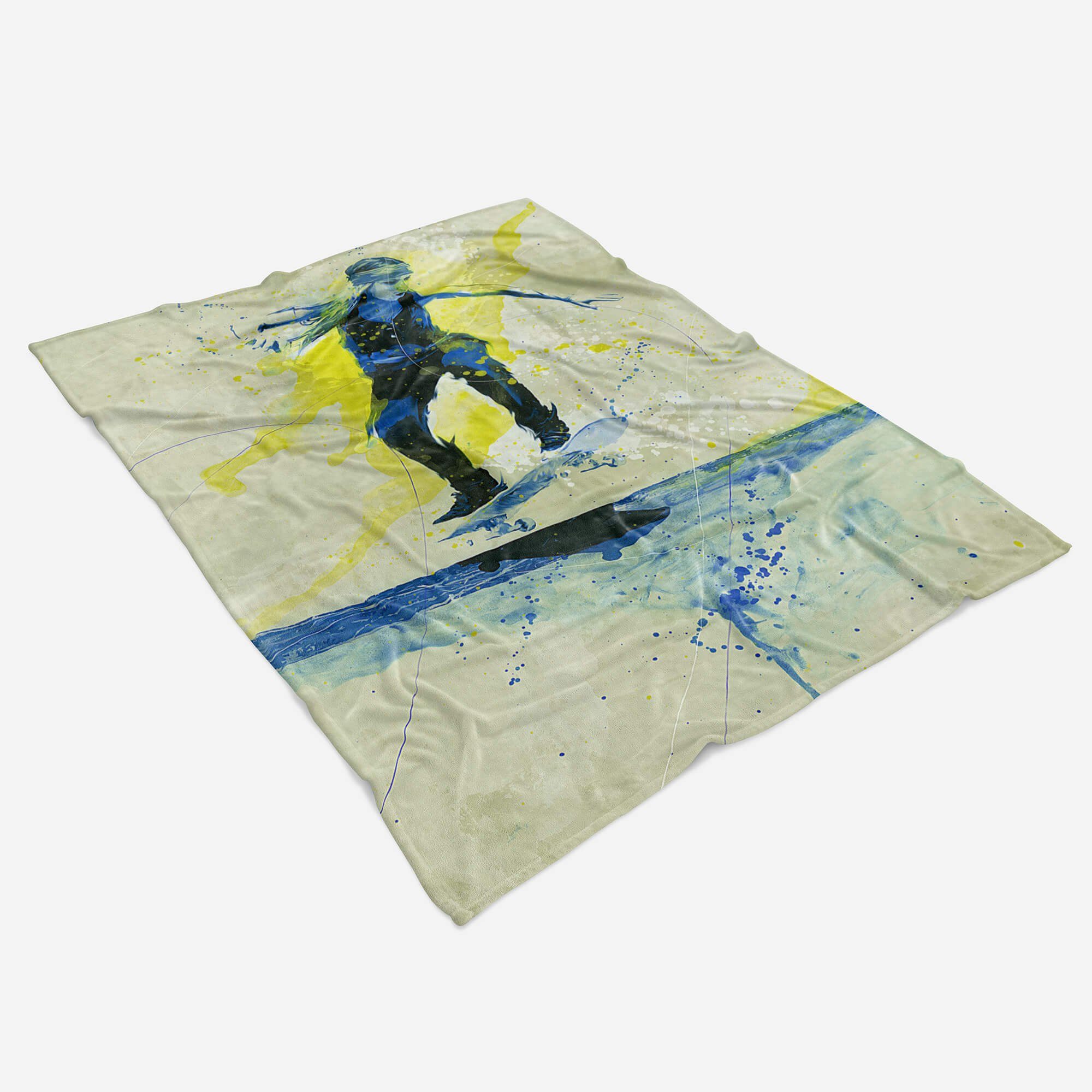 Kuscheldecke Sinus Baumwolle-Polyester-Mix Handtuch Handtücher Handtuch Saunatuch Sport SplashArt (1-St), Art Strandhandtuch I, Skateboarding Kunstvoll