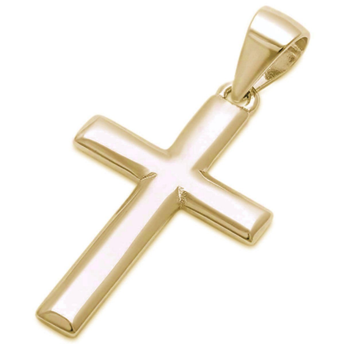 Goldene Kreuz aus Silber Vergoldet Kettenanhänger Etui), Kreuzanhänger Hufeisen (inkl. Sterling 925 Anhänger Basic