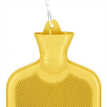relaxdays Wärmflasche Gelbe Wärmflasche 2 Liter