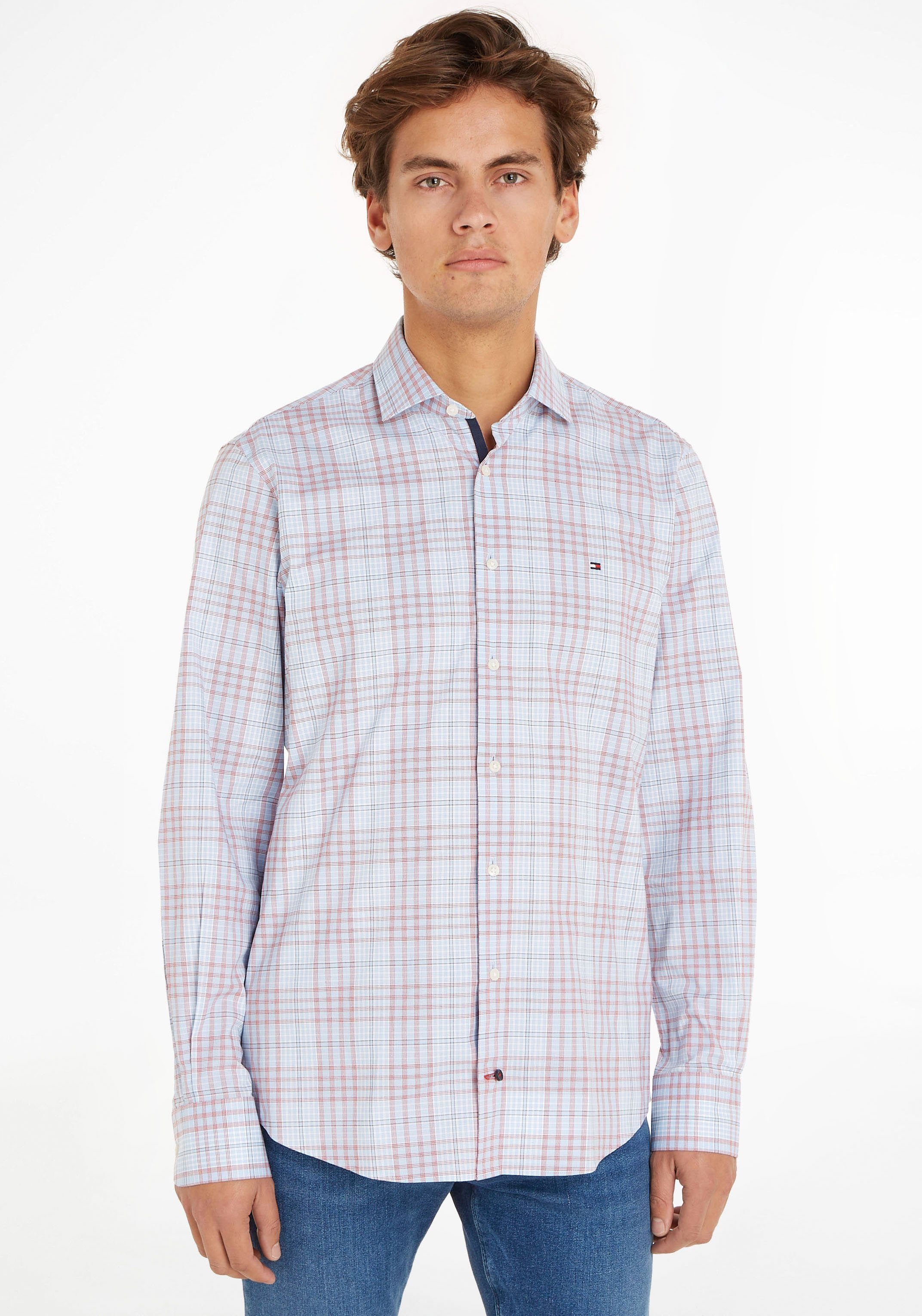 Tommy Hilfiger TAILORED Langarmhemd CL STRETCH GLEN CHECK SF SHIRT