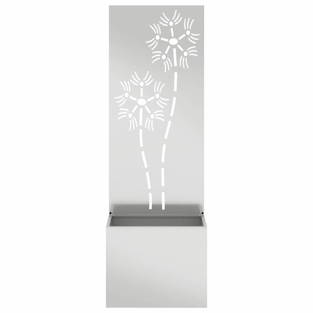 vidaXL Bild 50 x 150 cm Blumentopf mit dekorativem Paneel Silber 50x140 cm