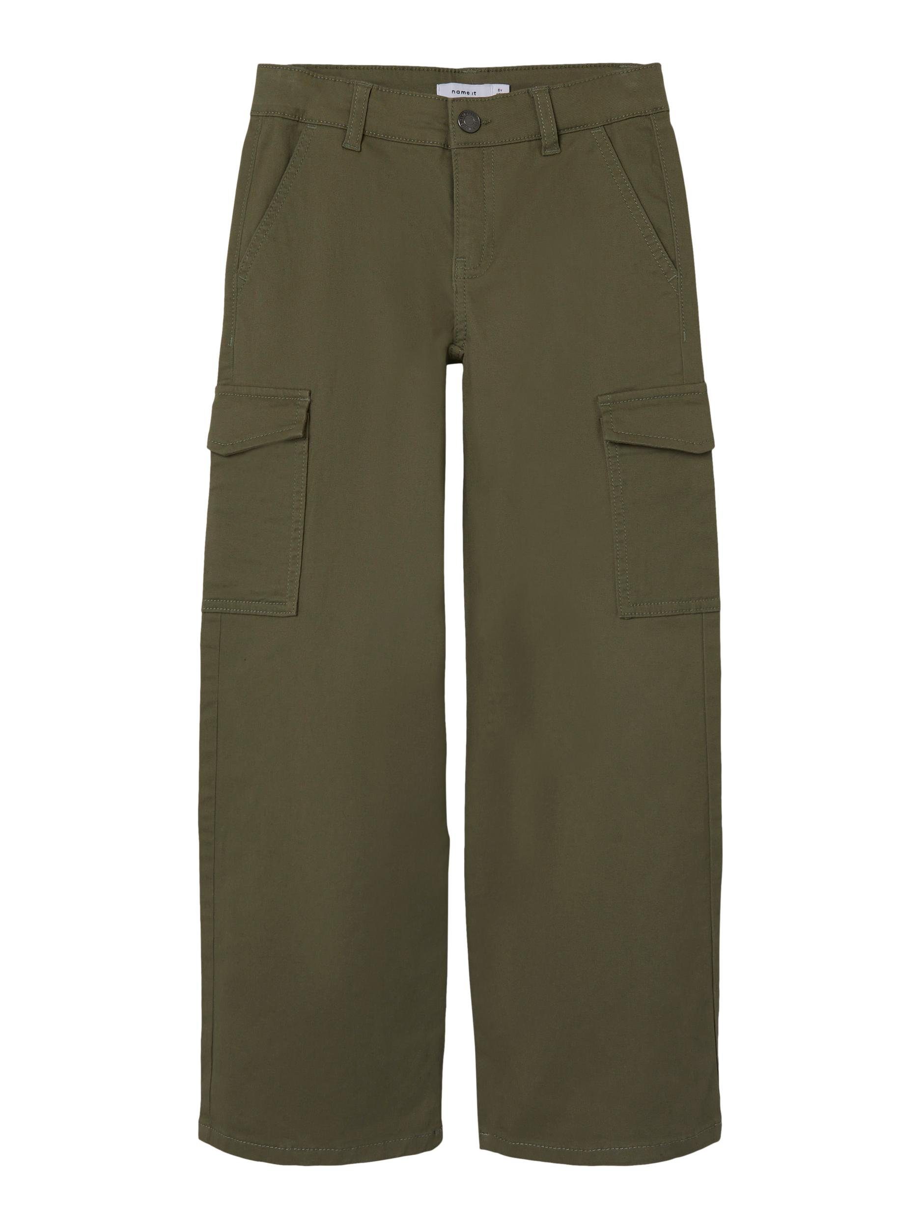 Klassische Neuerscheinungen für 2024 Name It WIDE Deep CARGO TWILL NKFROSE NOOS Lichen Cargohose 8108-BA Green