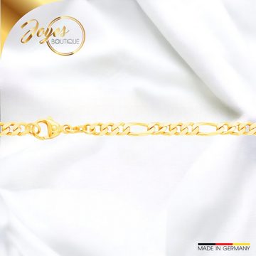 Joyes Boutique Armkette JB Damen Goldarmband Figaro diamantiert 4,3 mm 333 - 8 Kt 18,7 cm (Gold, JB)
