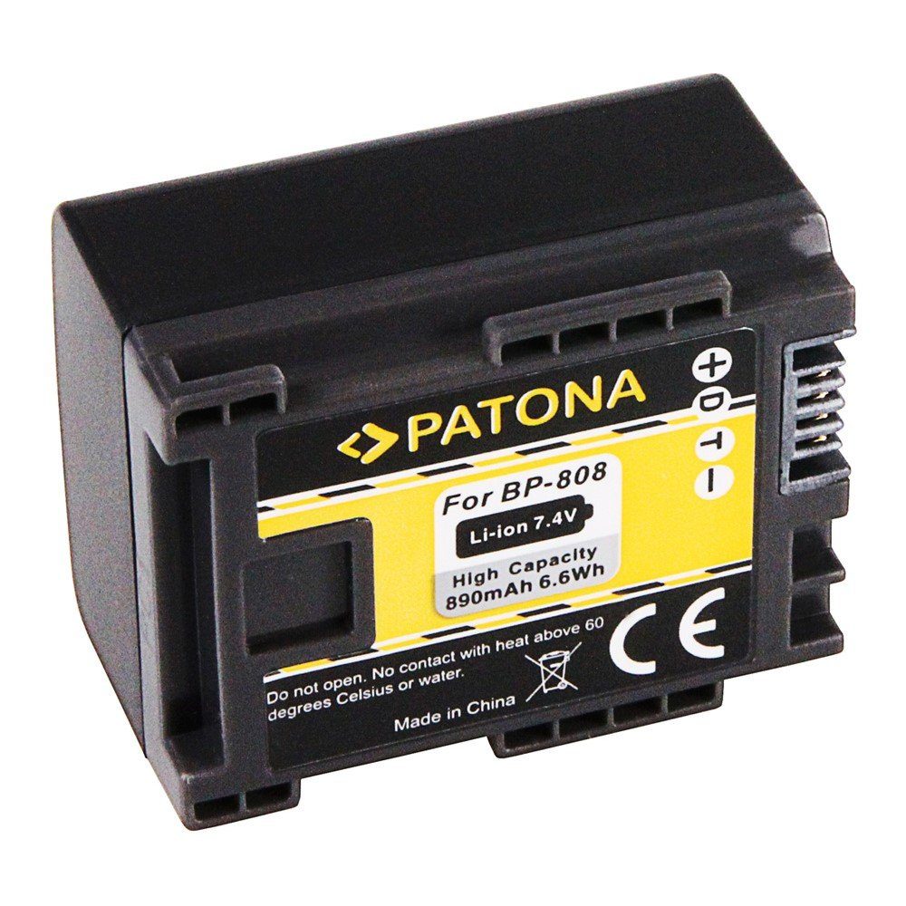 Patona Akku für Canon BP819 BP827 Kamera-Akku Ersatzakku Kameraakku 890 mAh (7,4 V, 1 St), BP808 BP809 HF100 HG-20 wireless HF11 FS-11 FS-19 HF-21
