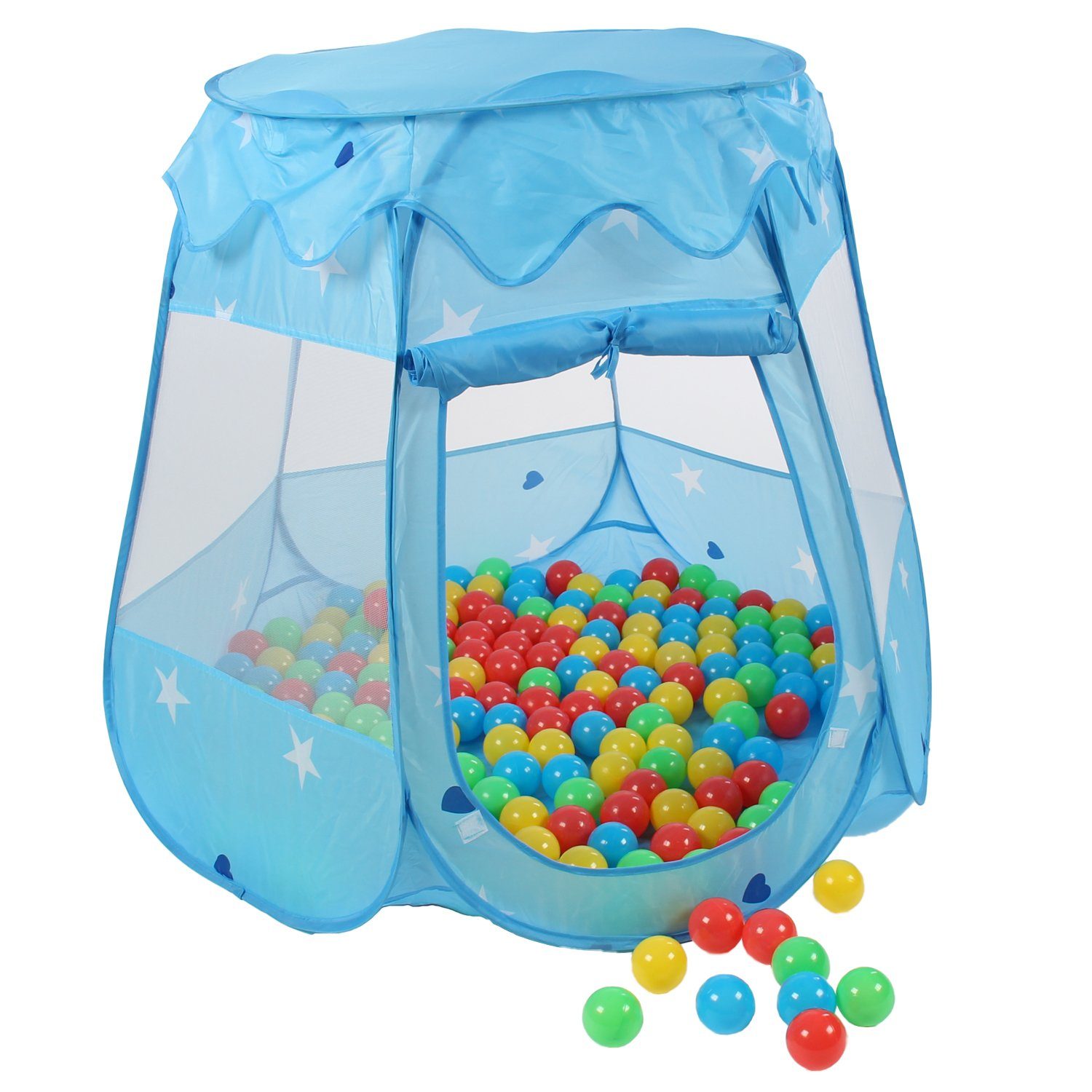 KIDUKU Bällebad KIDUKU® Kinderzelt Bällebad Babyzelt Spielhaus, Bällebad + 100 Bälle + Tasche Spielhaus Bällebad Schloss Kinderspielzelt für drinnen und draußen